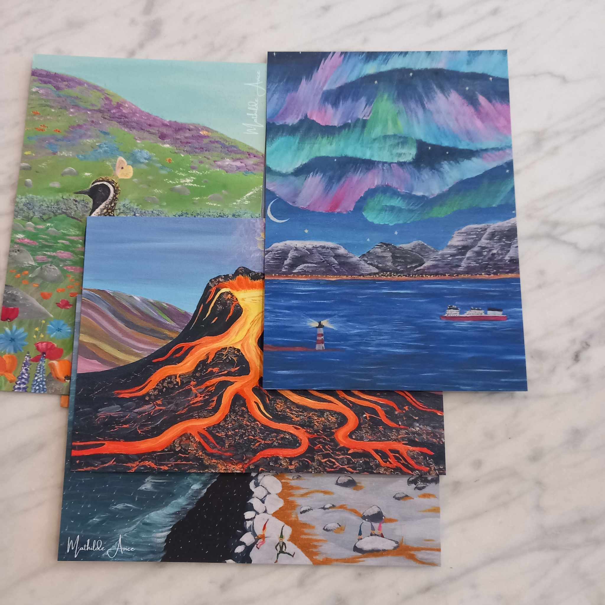 Postcard by Mathilde with differents icelandic landscapes