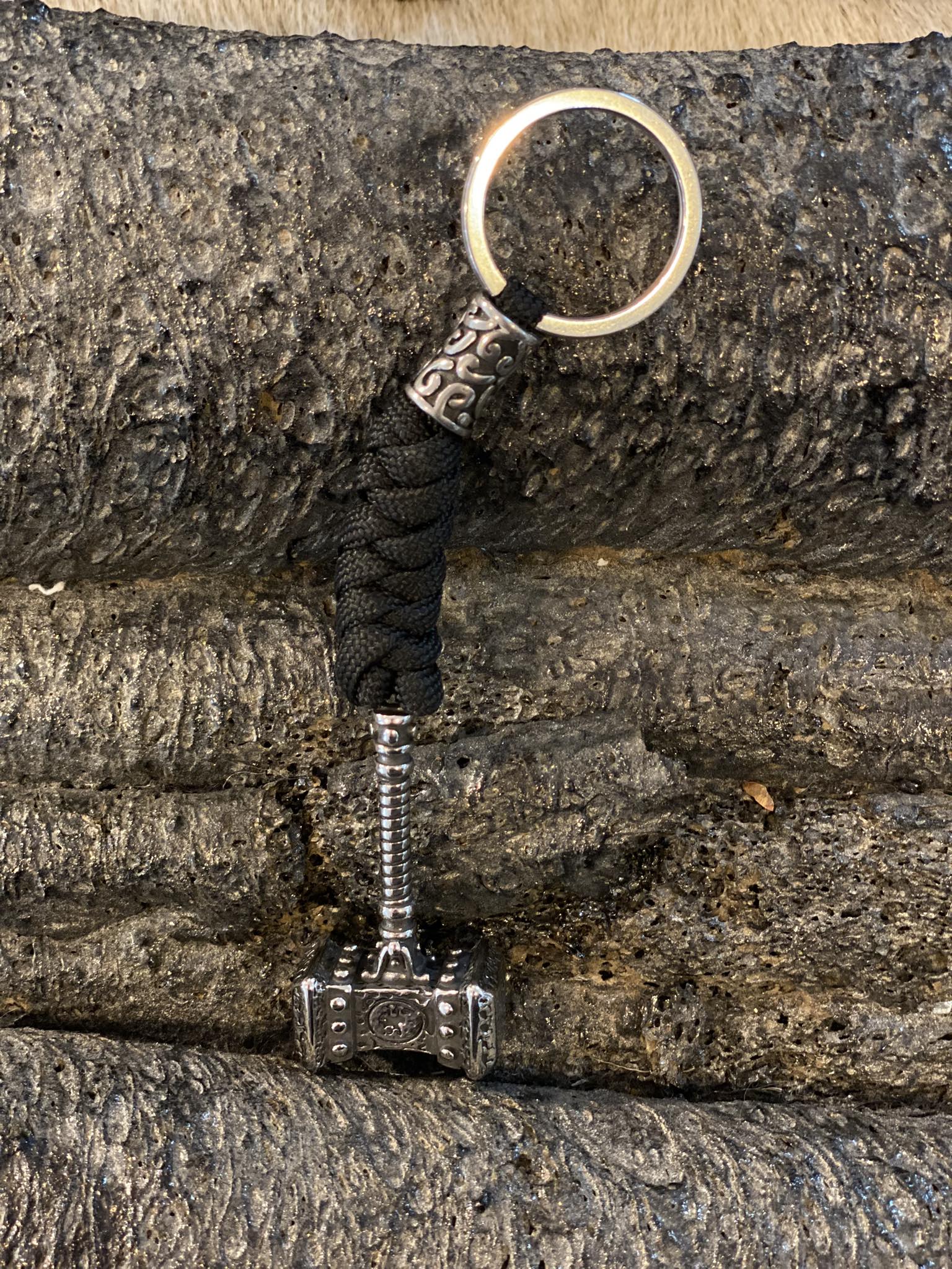 Silver Keychain  Thor Hammer