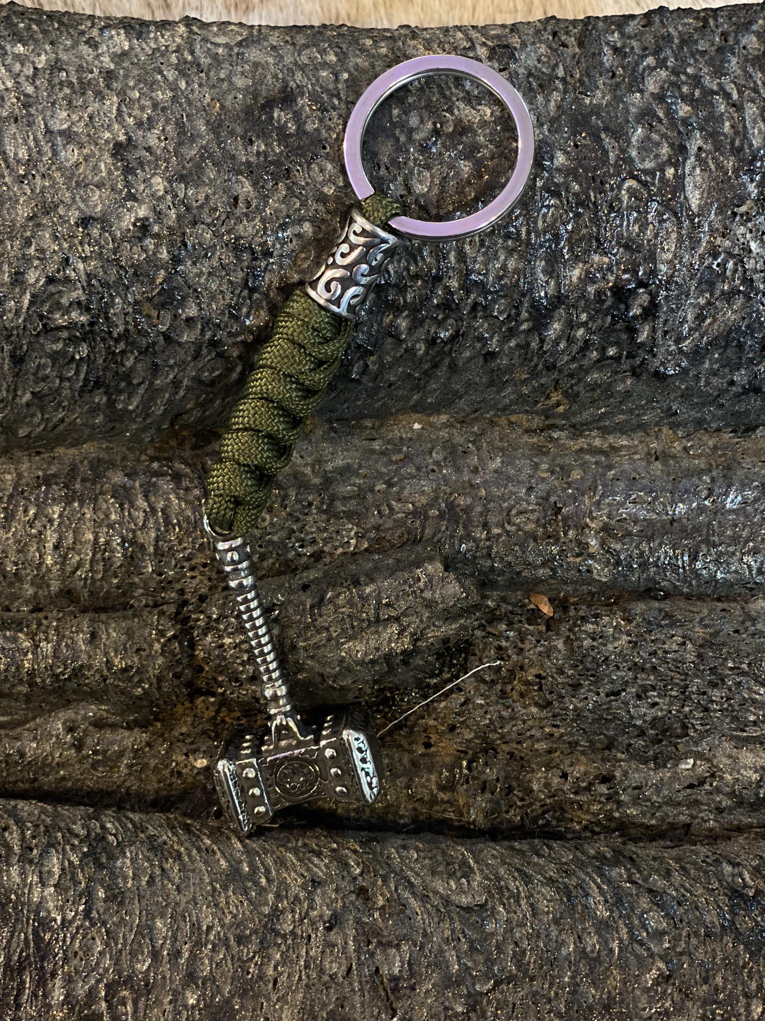 Silver Keychain  Thor Hammer