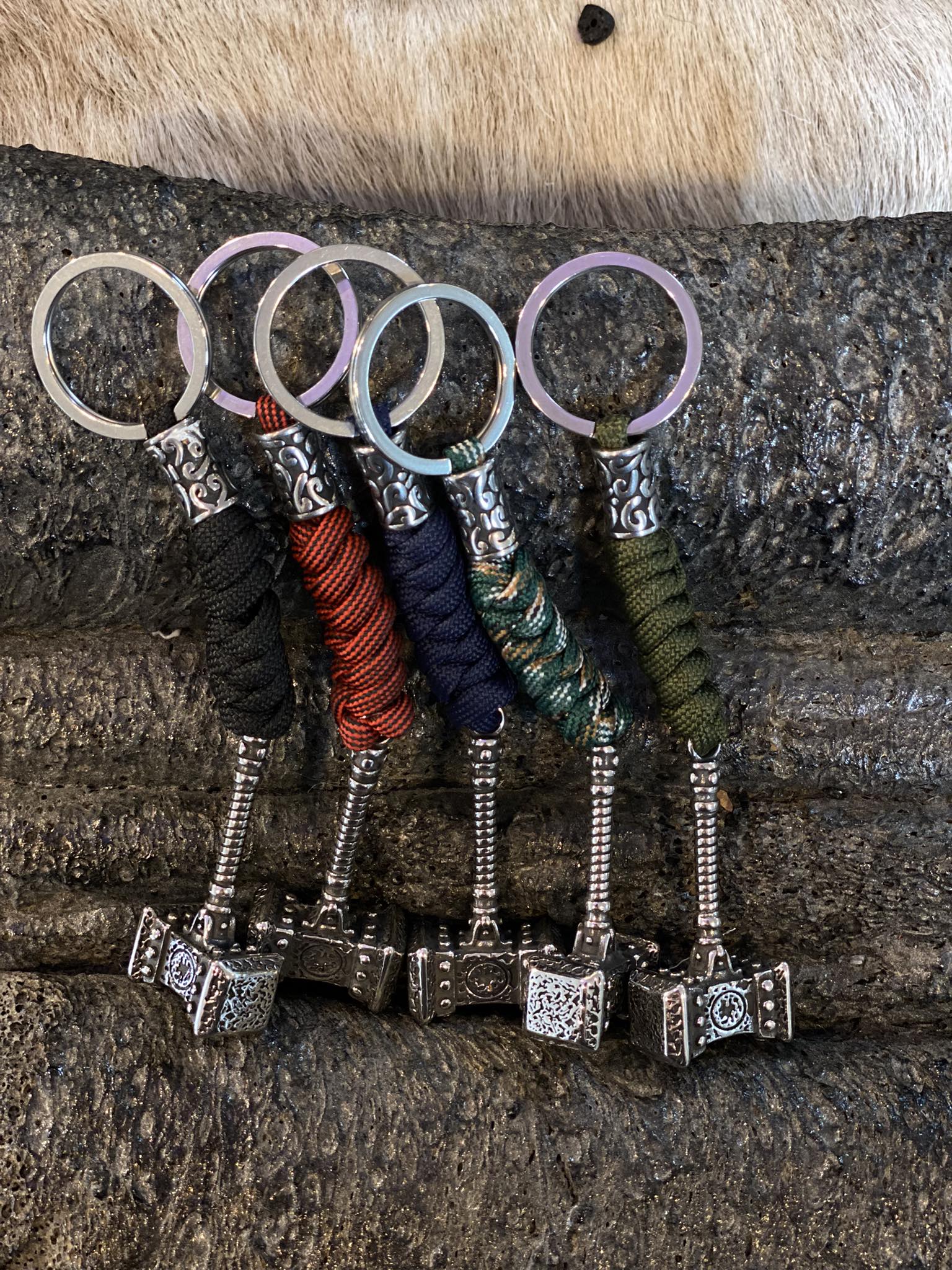 Silver Keychain  Thor Hammer