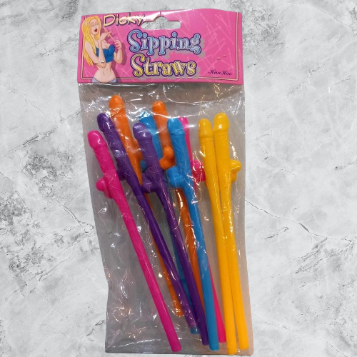 Penis sipping straws