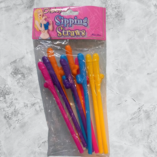 Penis sipping straws