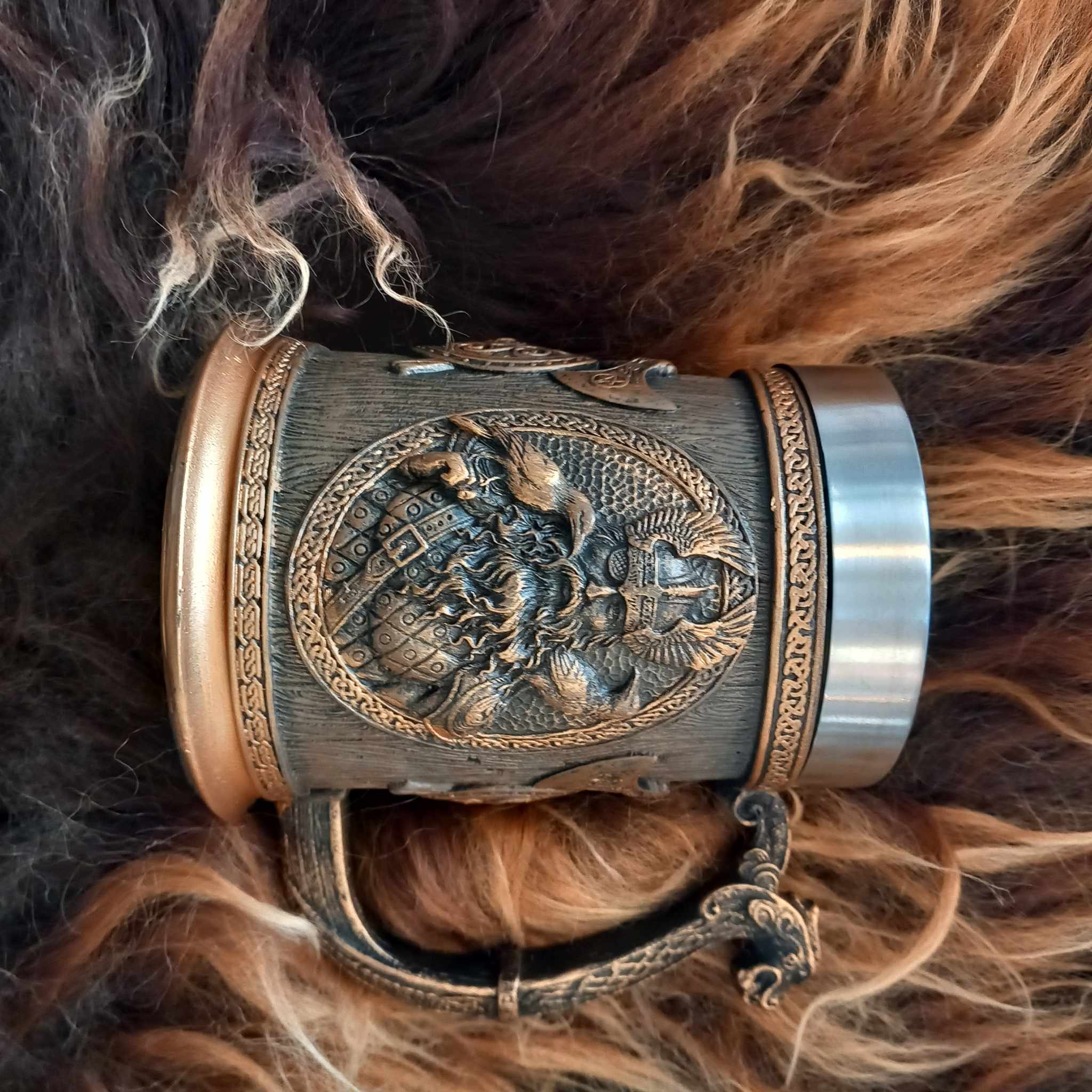 Odin golden brass mug