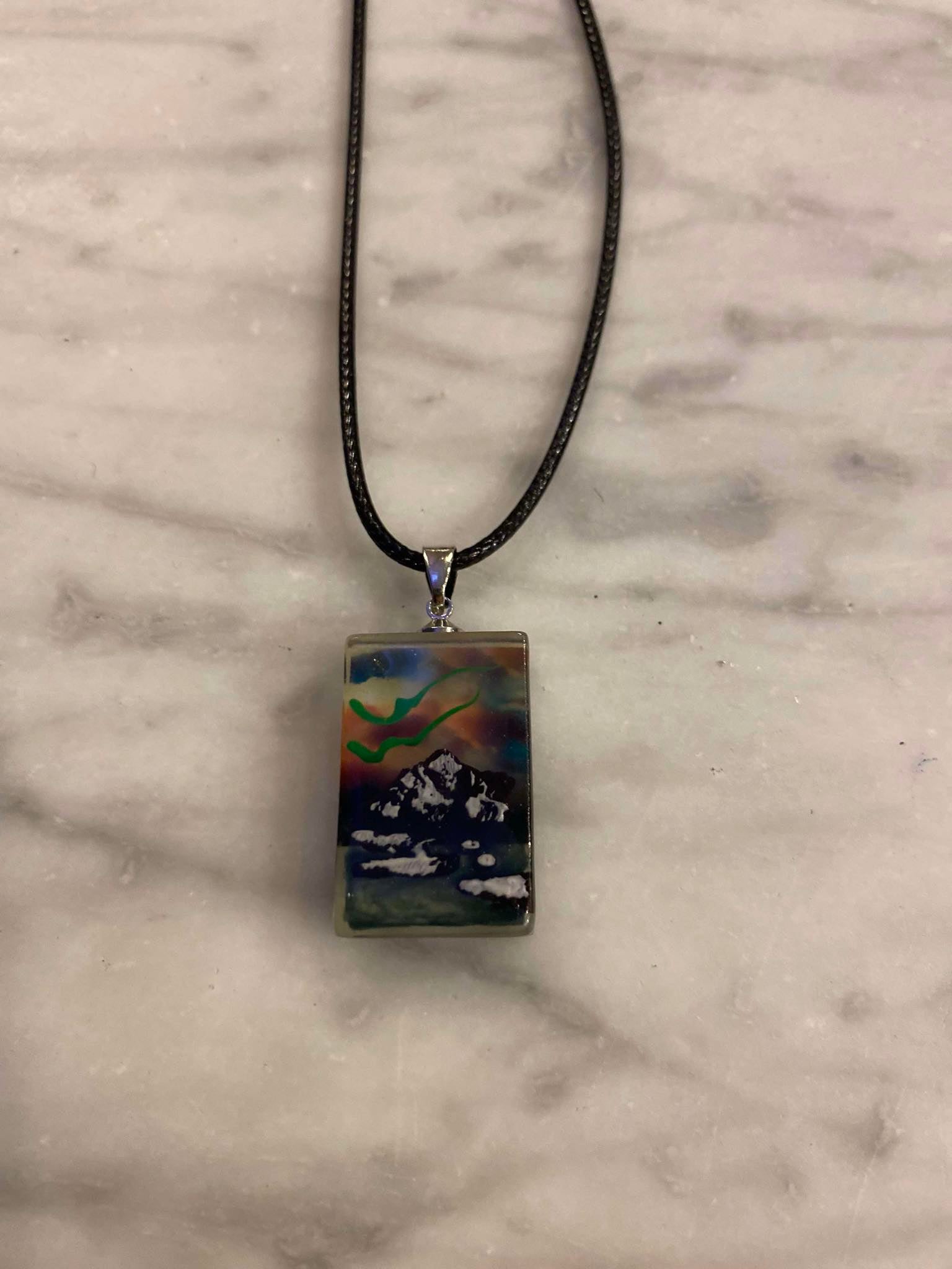 Icelandic Aurora Resin Necklace