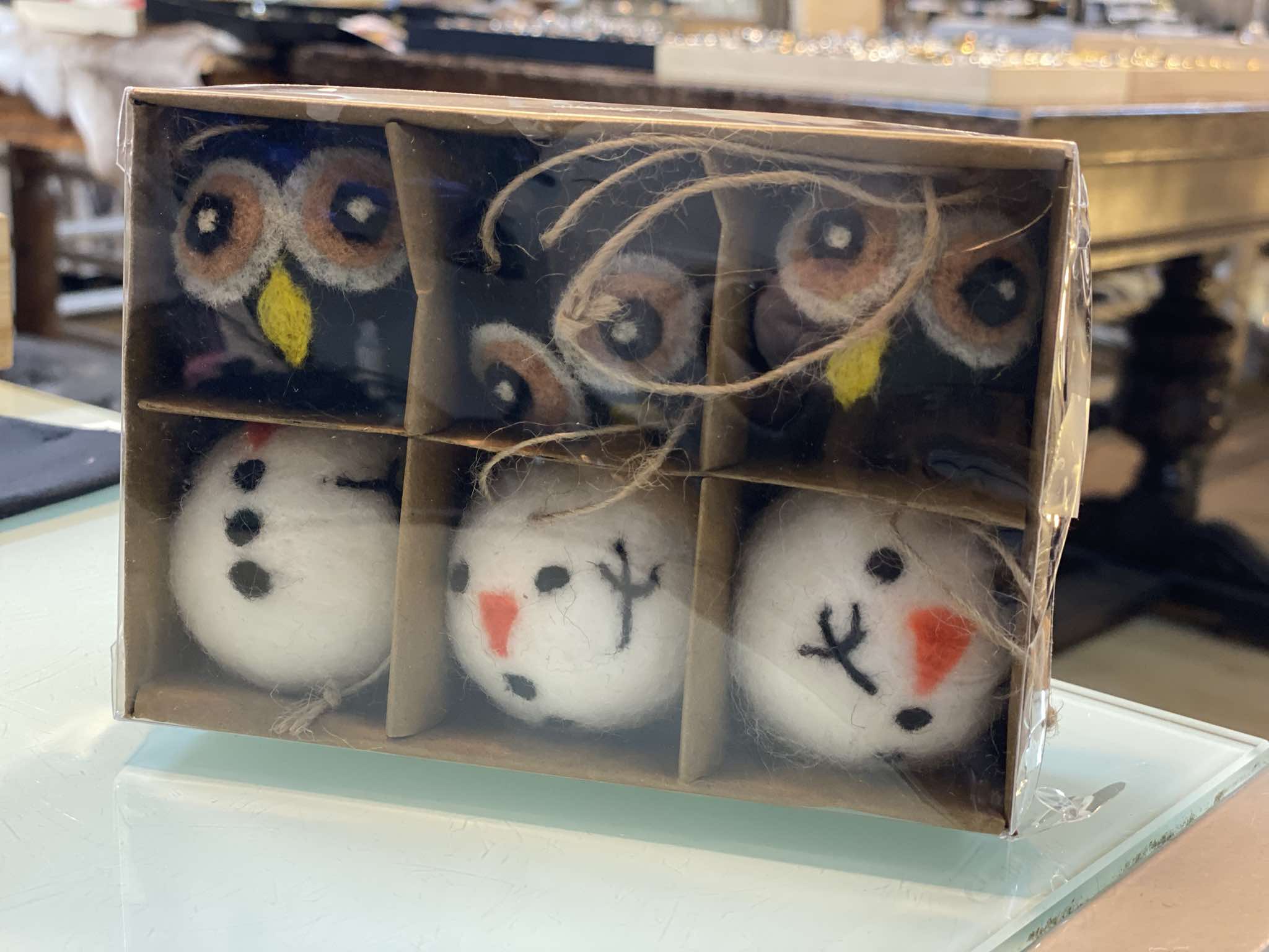 Christmas felted wool ball ornament box