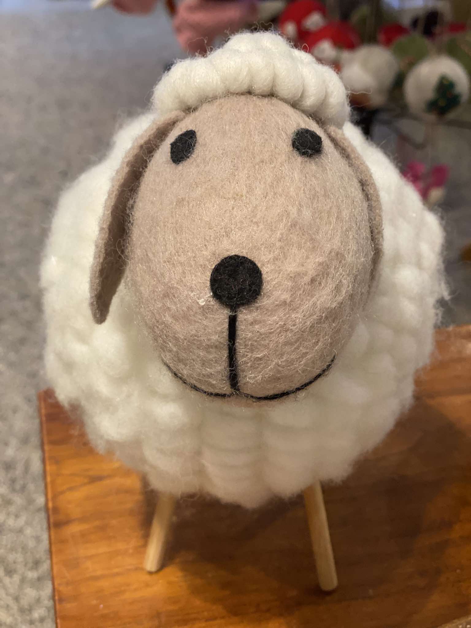 Felted wool sheep
