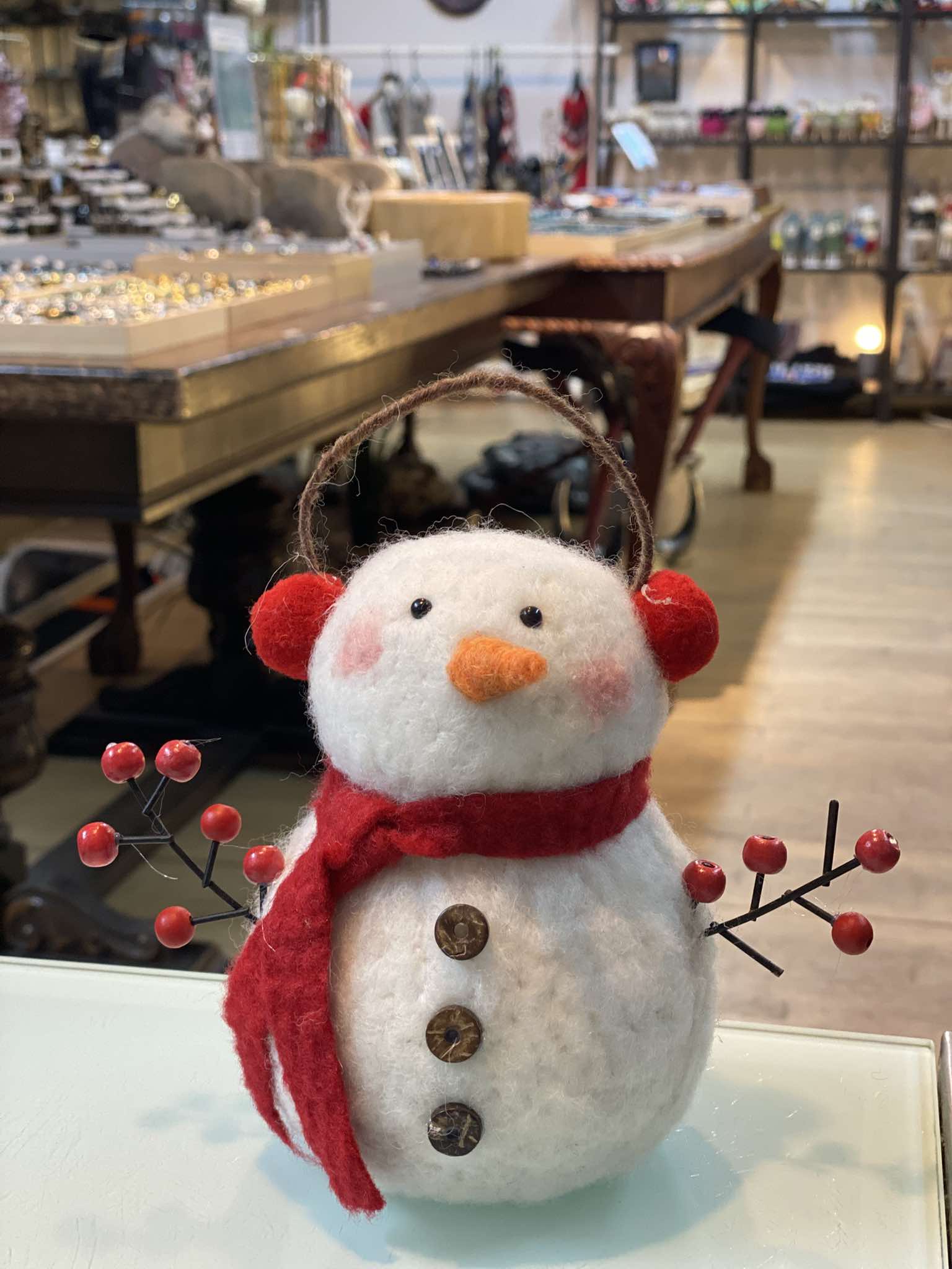 Felted wool snowman 