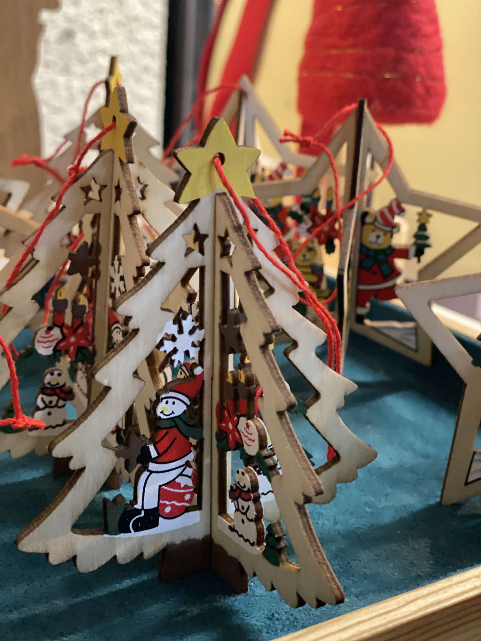 3D Wood Christmas Ornaments with different design