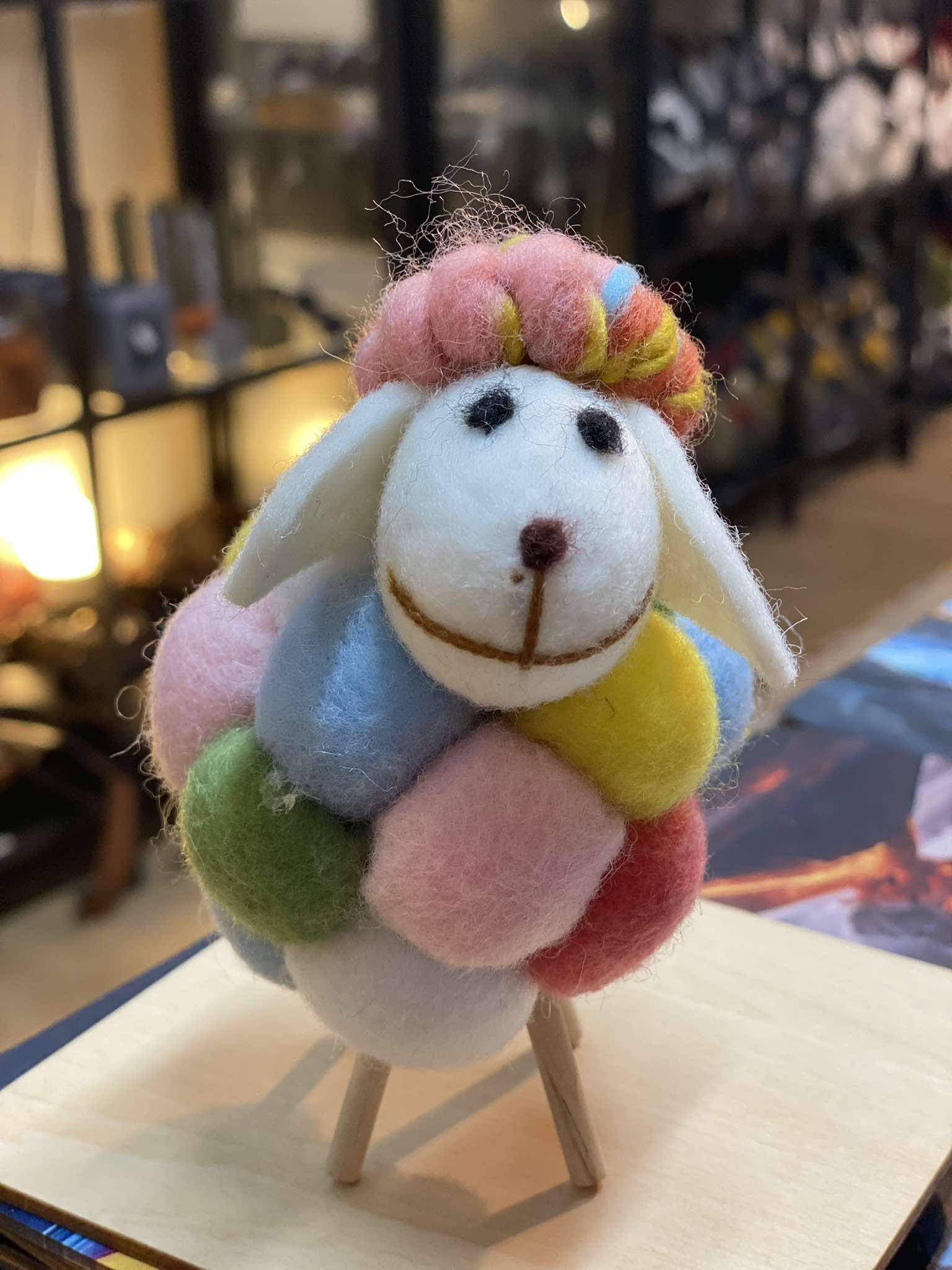 Felted wool sheep