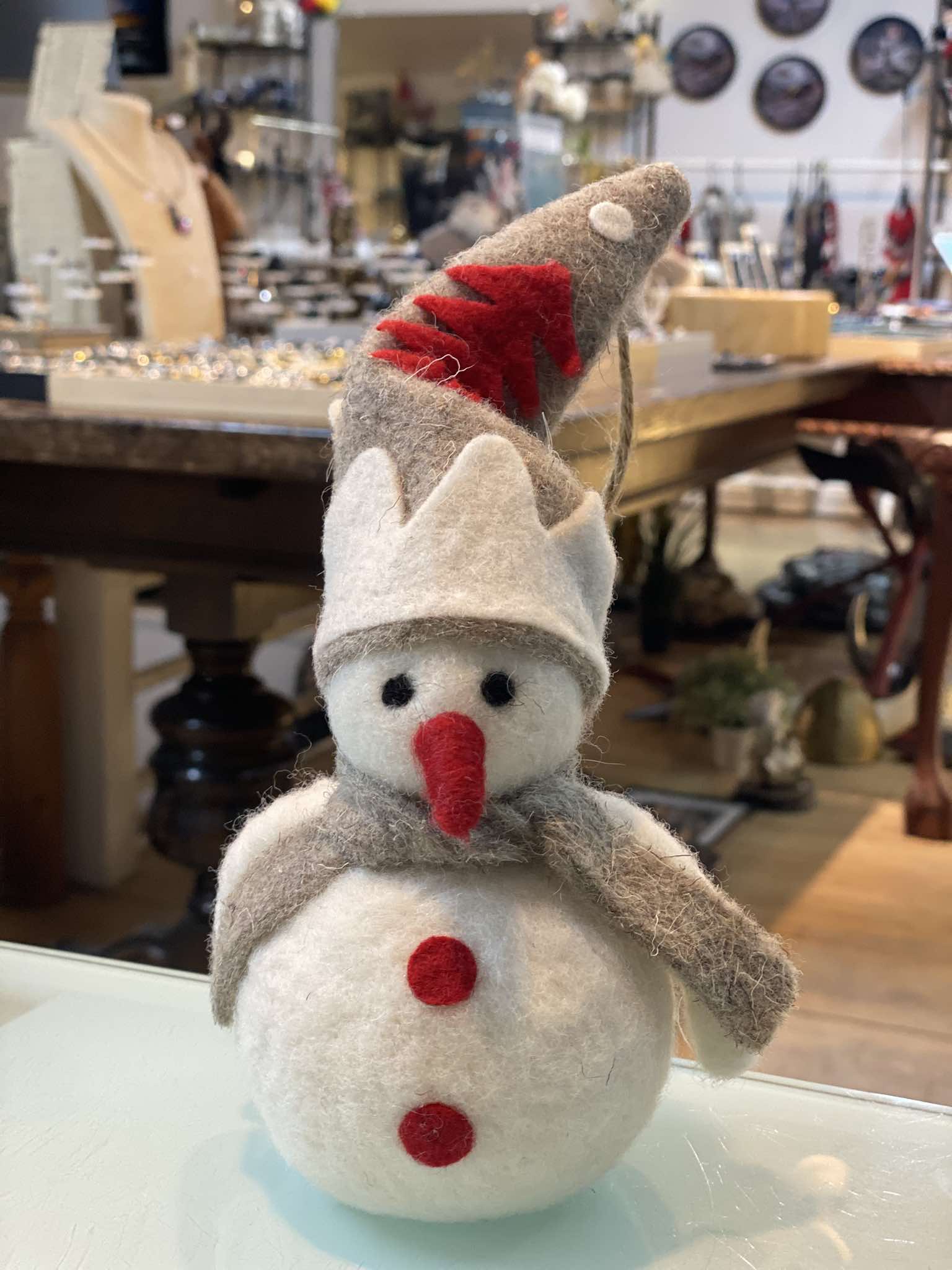 Felted wool snowman 