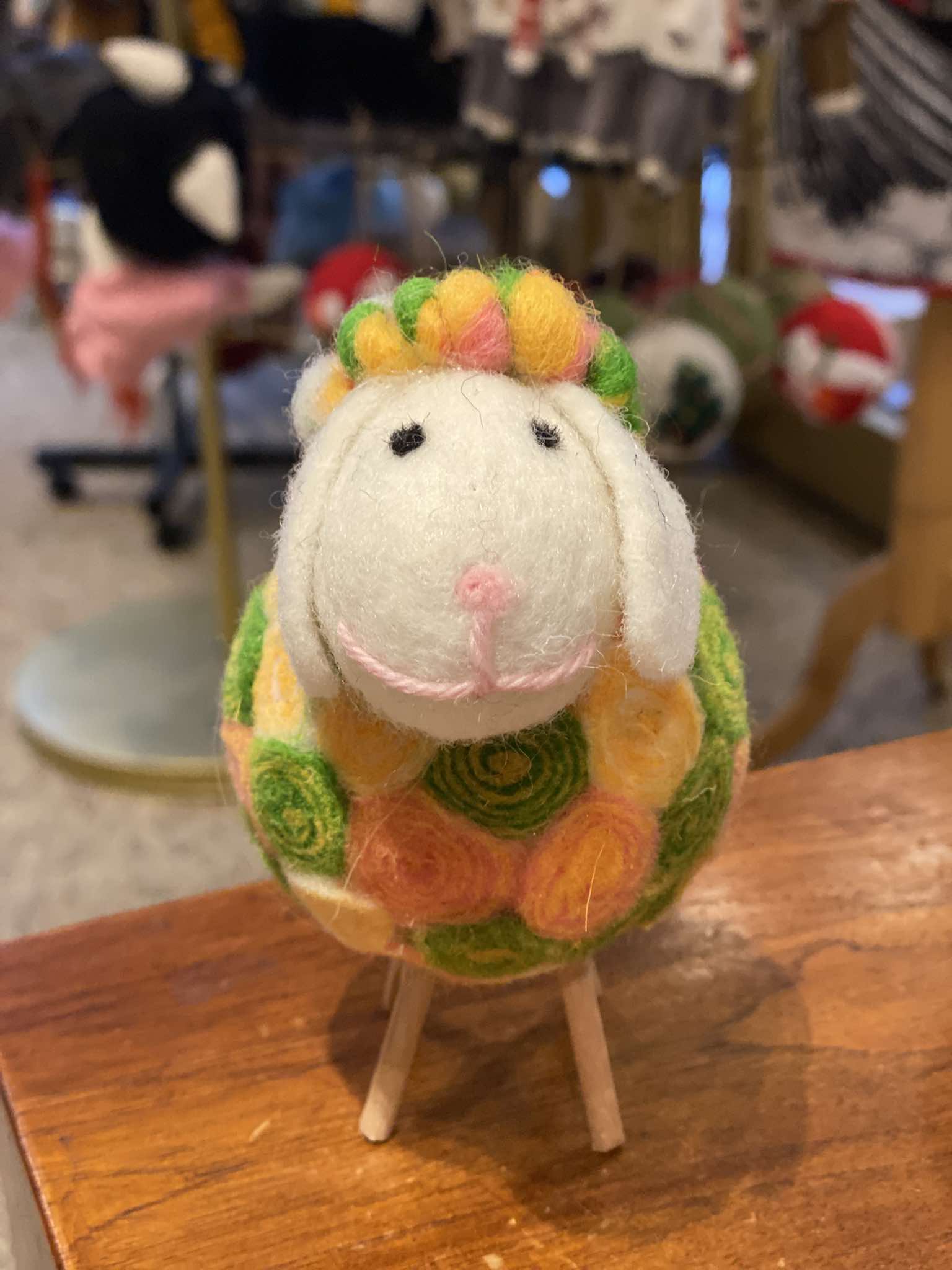 Felted wool sheep