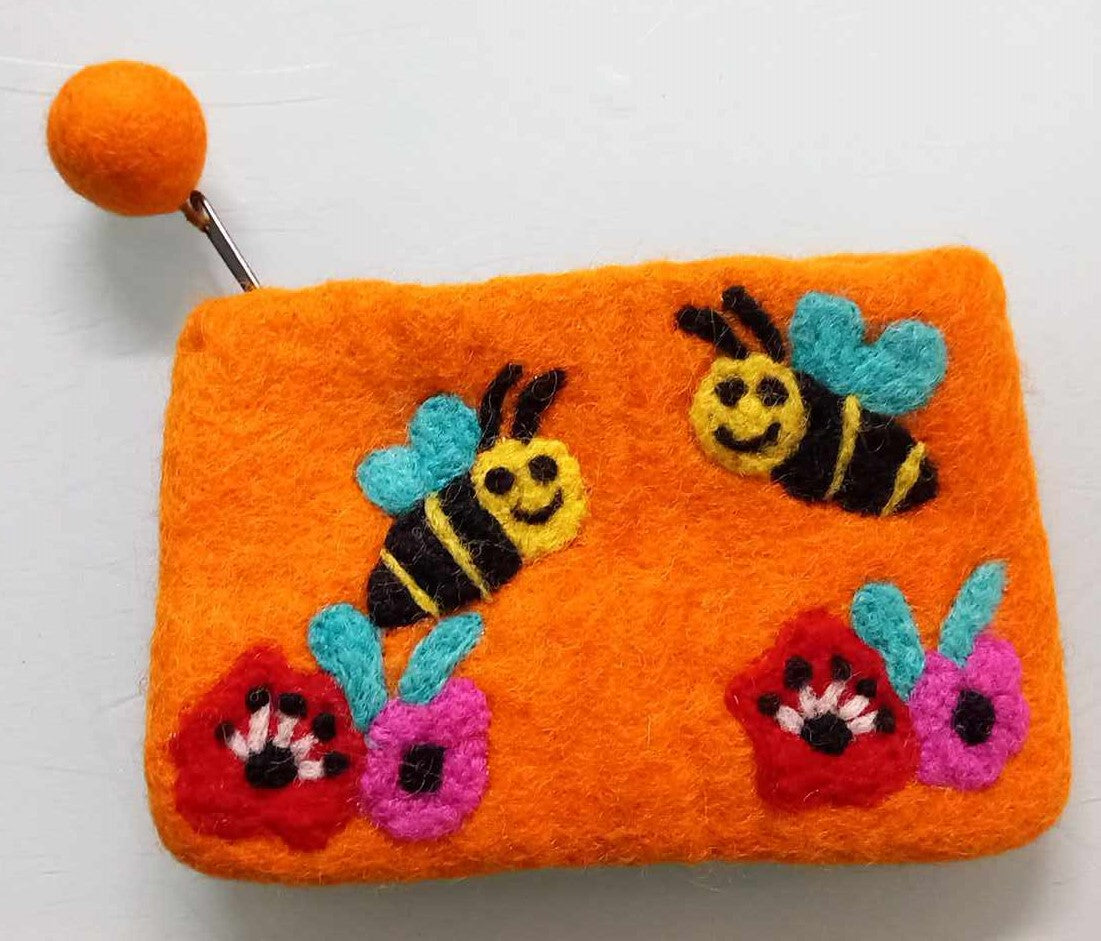 Felted wool small bag with different variants