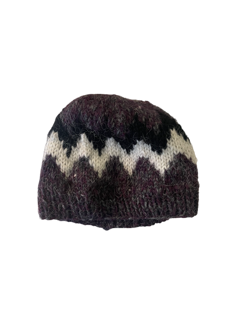 Wool hat by Johanna geometric pattern