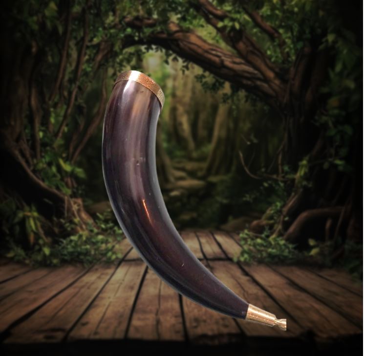 Horn with golden desgins