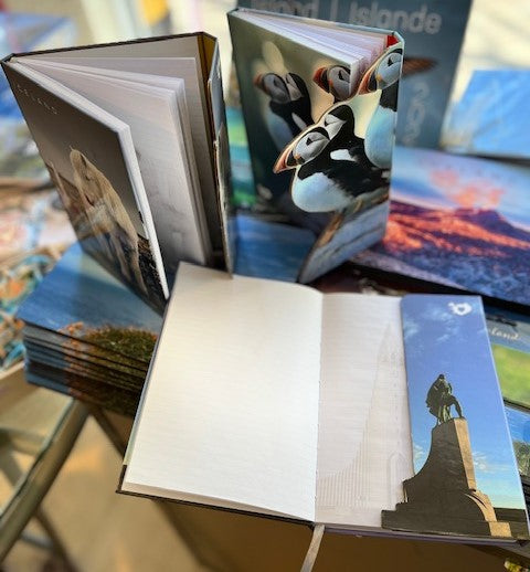Notebook the Icelandic Horse, the Puffin, and the iconic Hallgrimskirkja Church by Bókafélagið