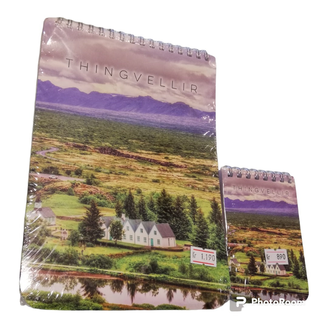 Notebooks in various styles with Icelandic landscapes