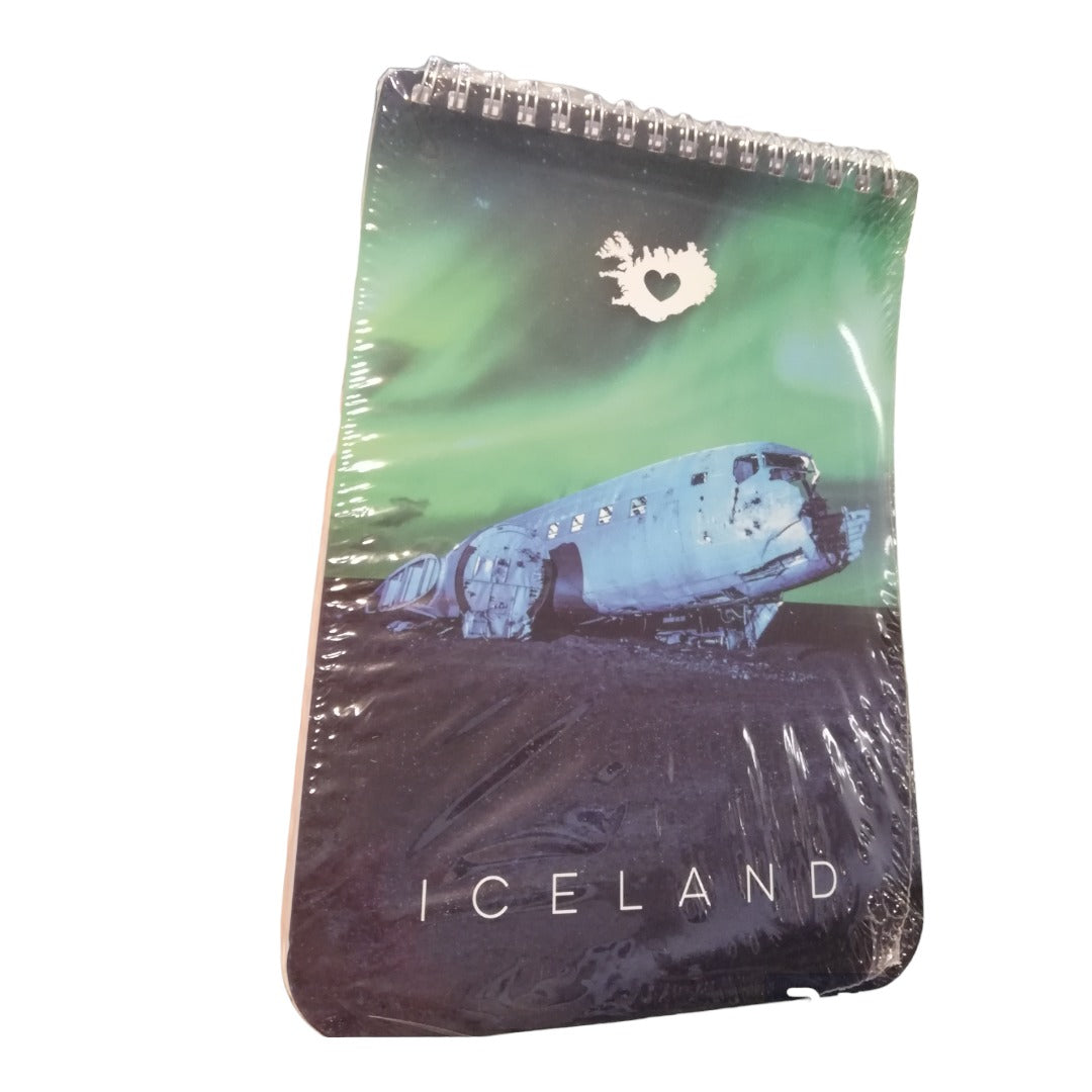 Notebooks in various styles with Icelandic landscapes