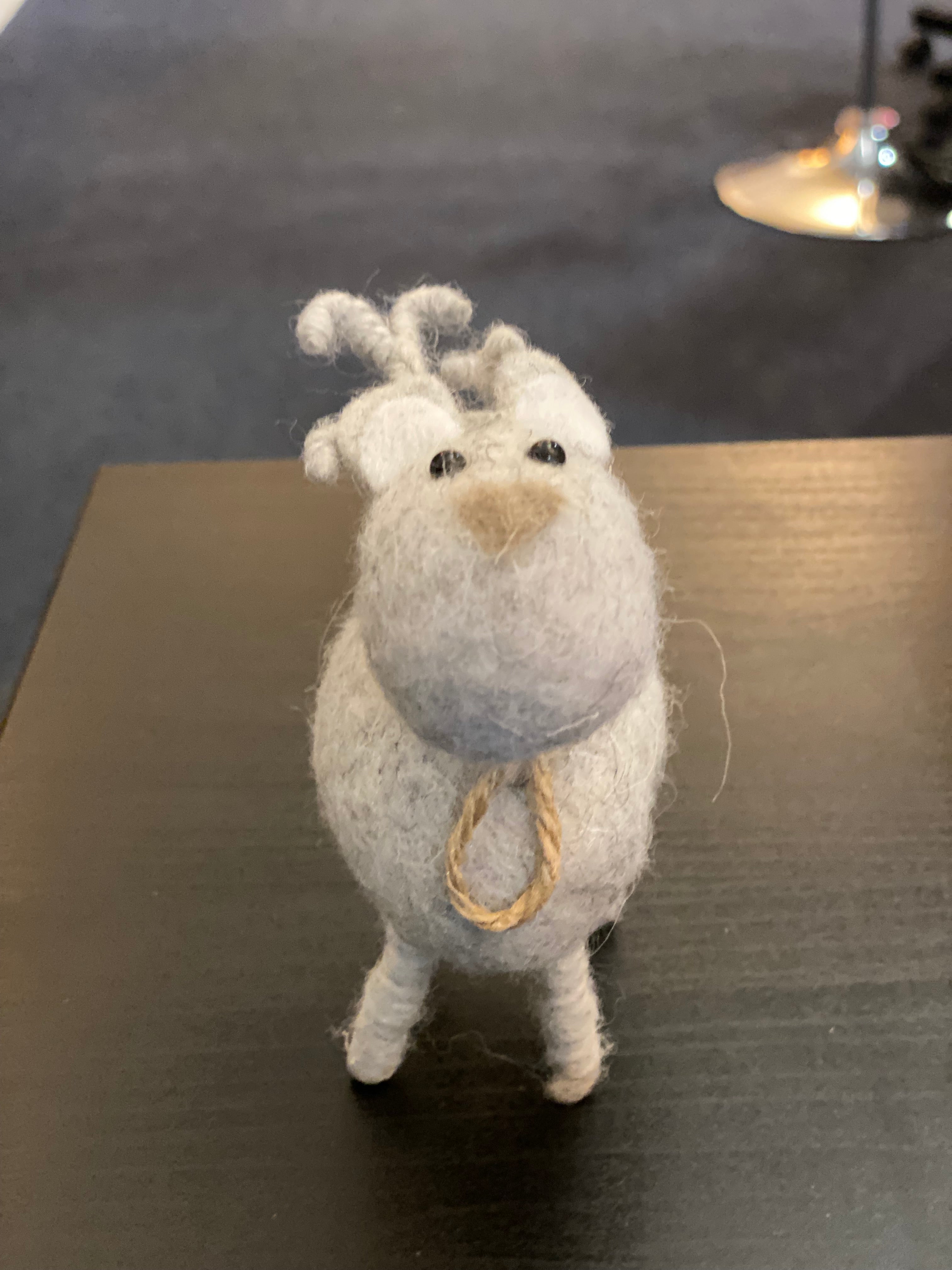 Felted wool reindeer 
