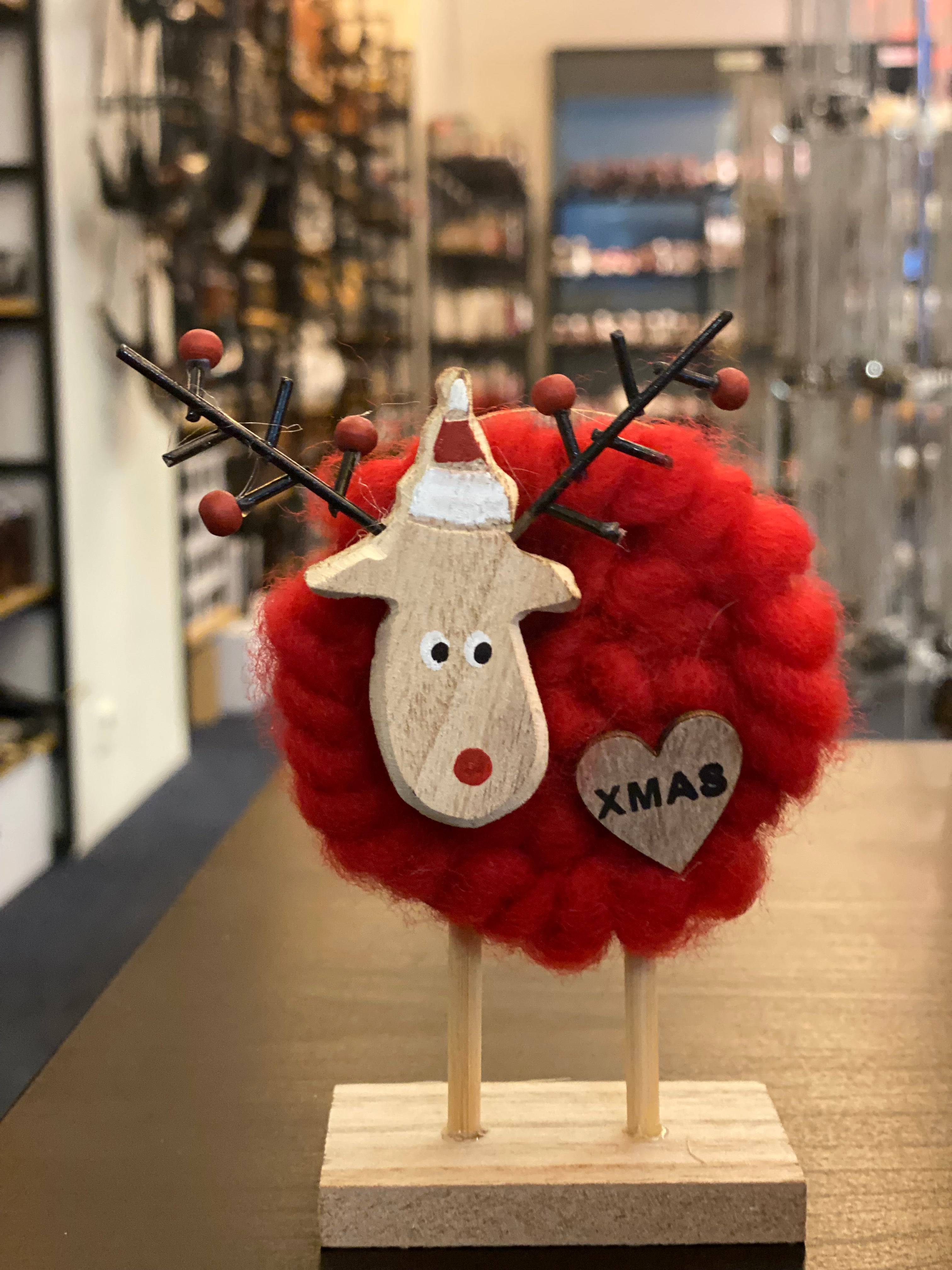 Felted wool reindeer 