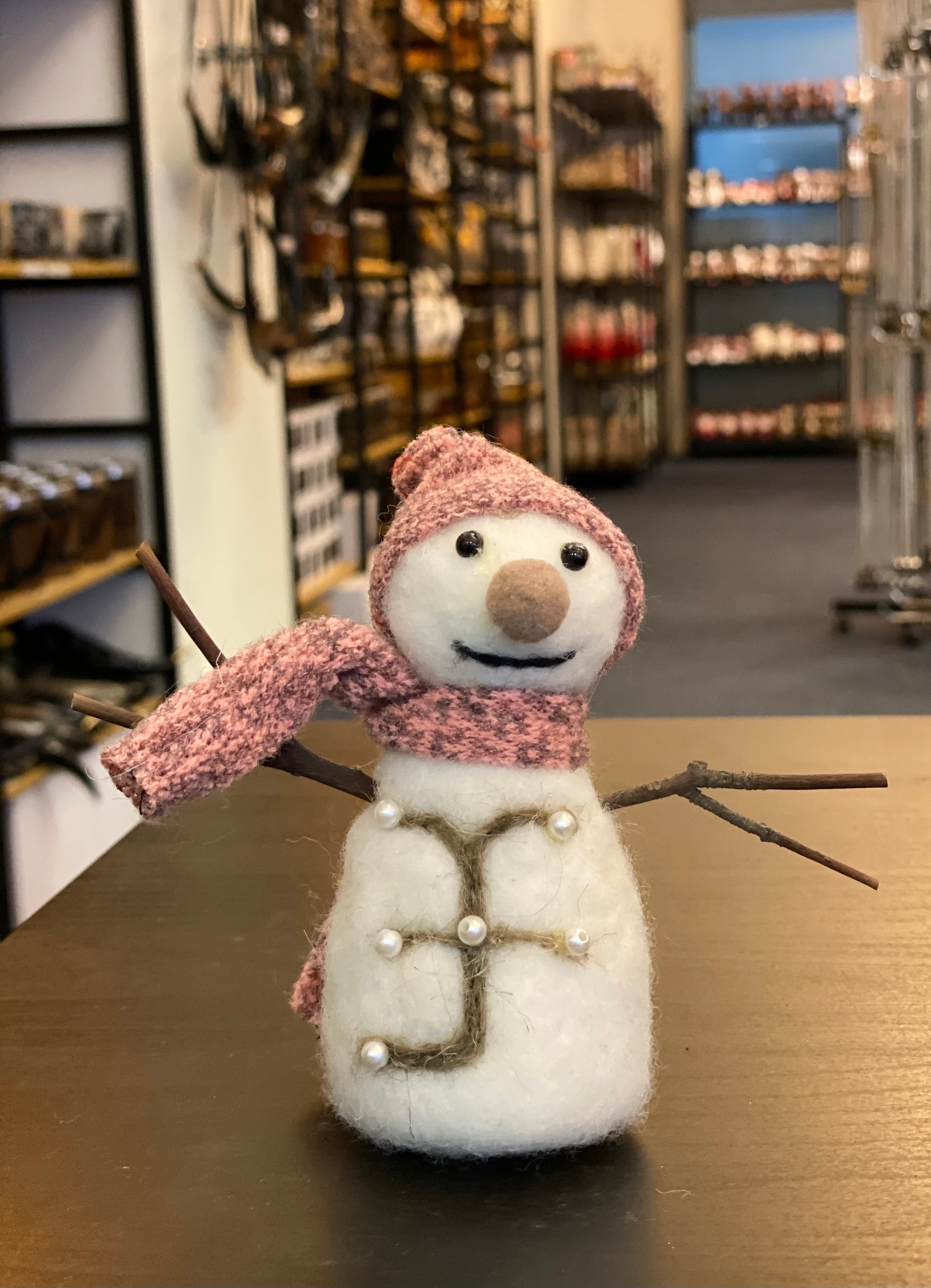 Felted wool snowman 