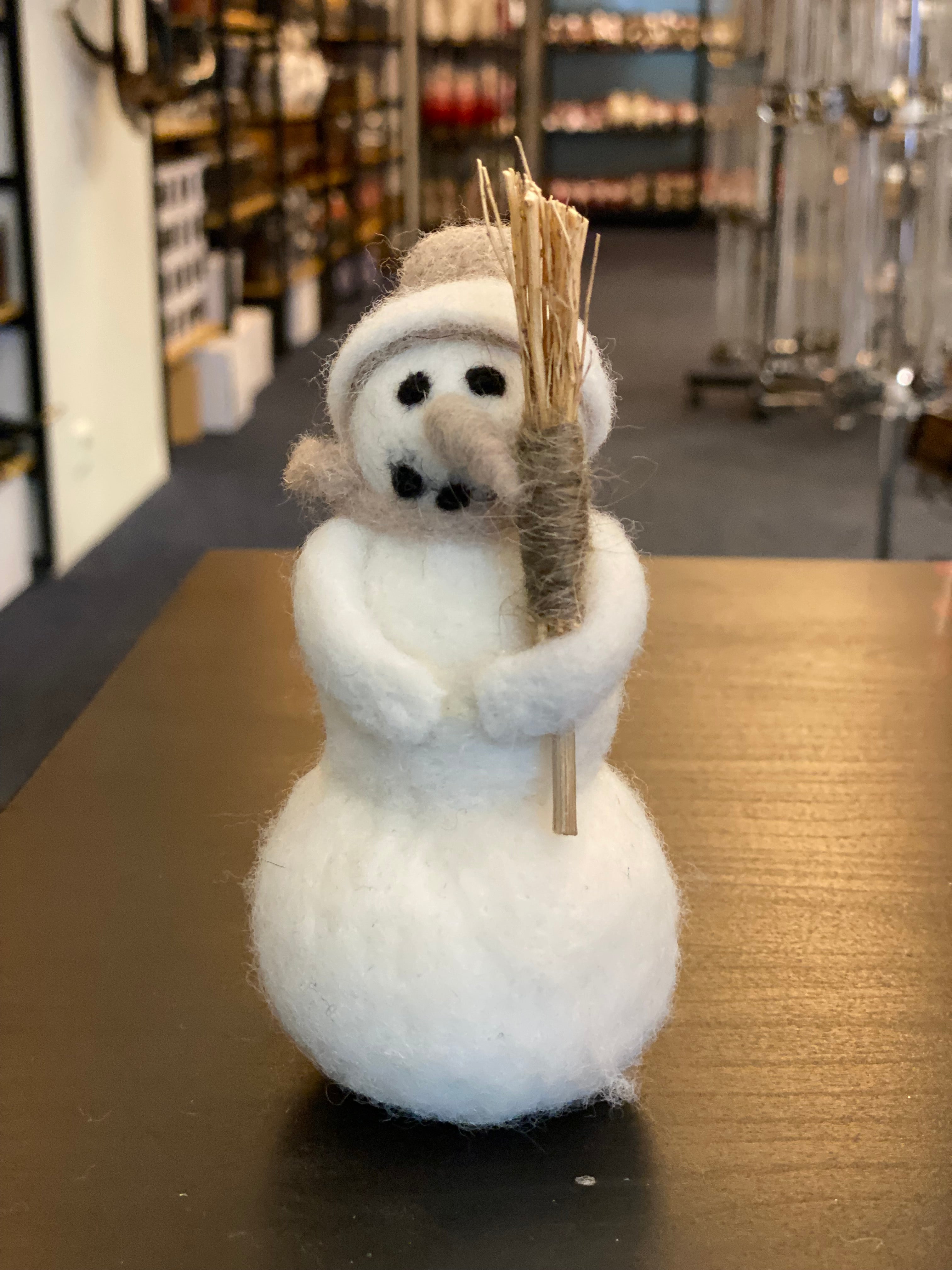 Felted wool snowman 