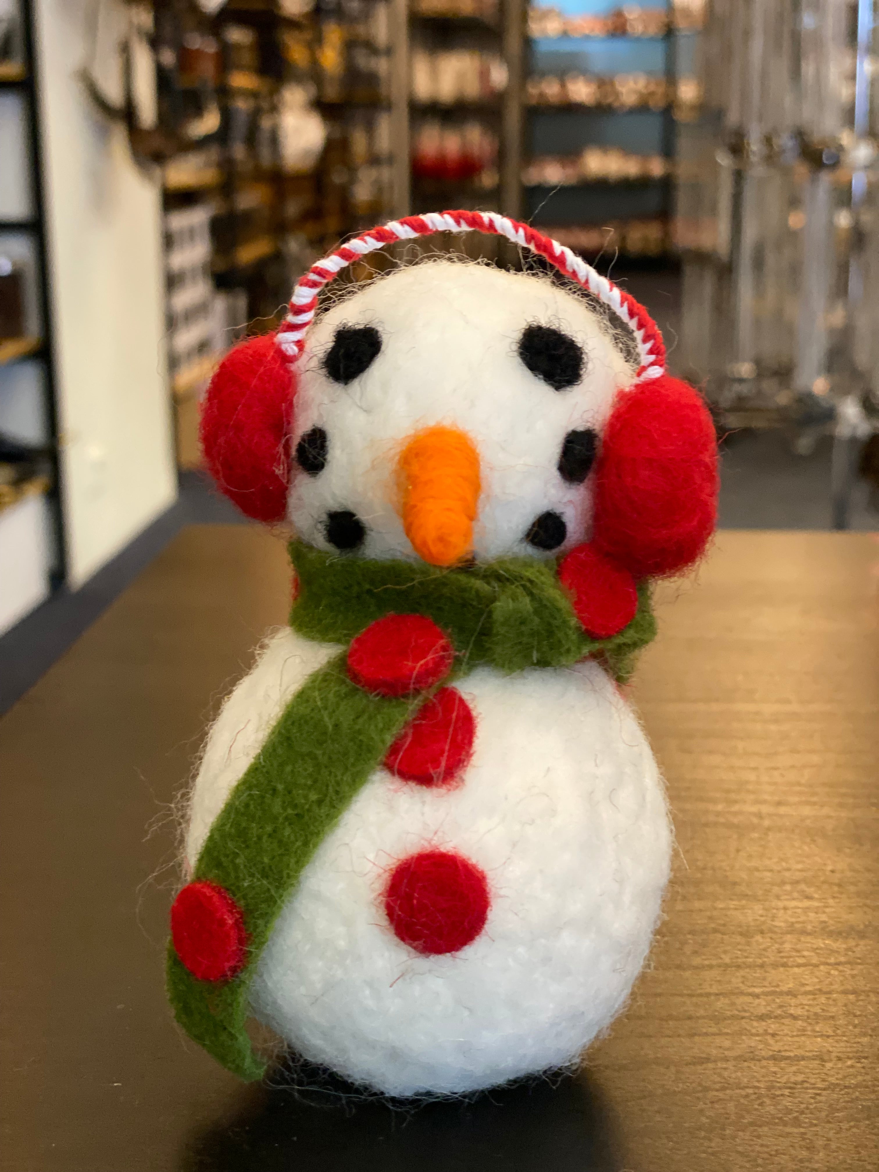 Felted wool snowman 