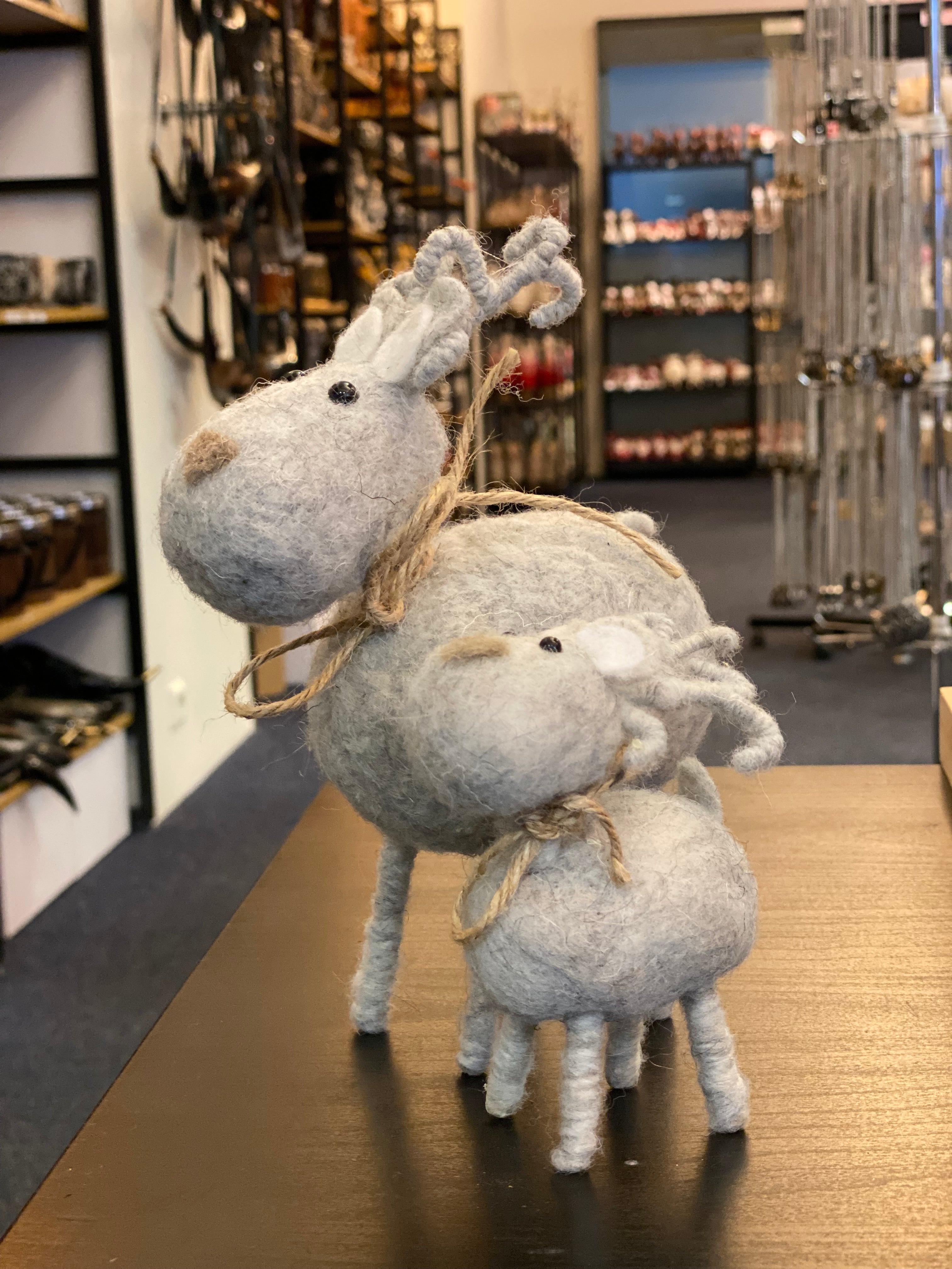 Felted wool reindeer 