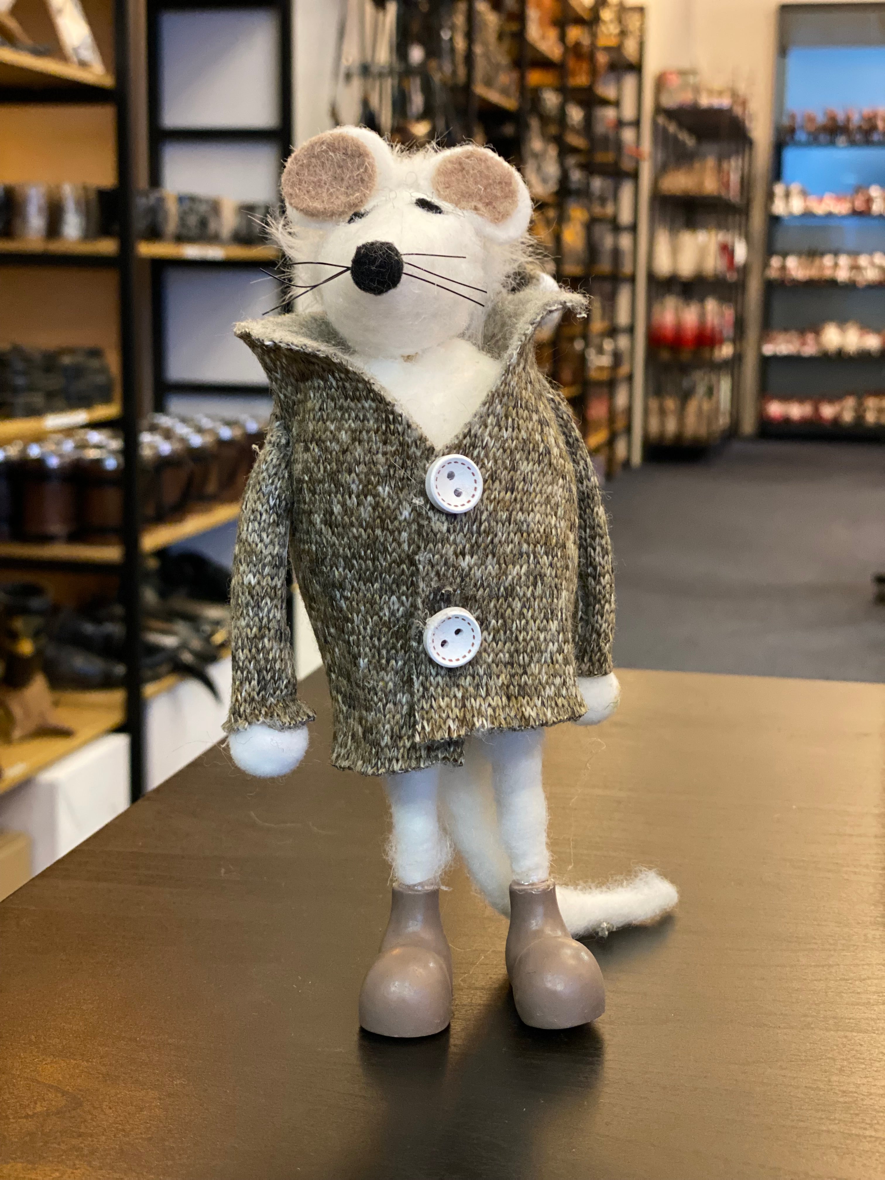 Felted wool mouse