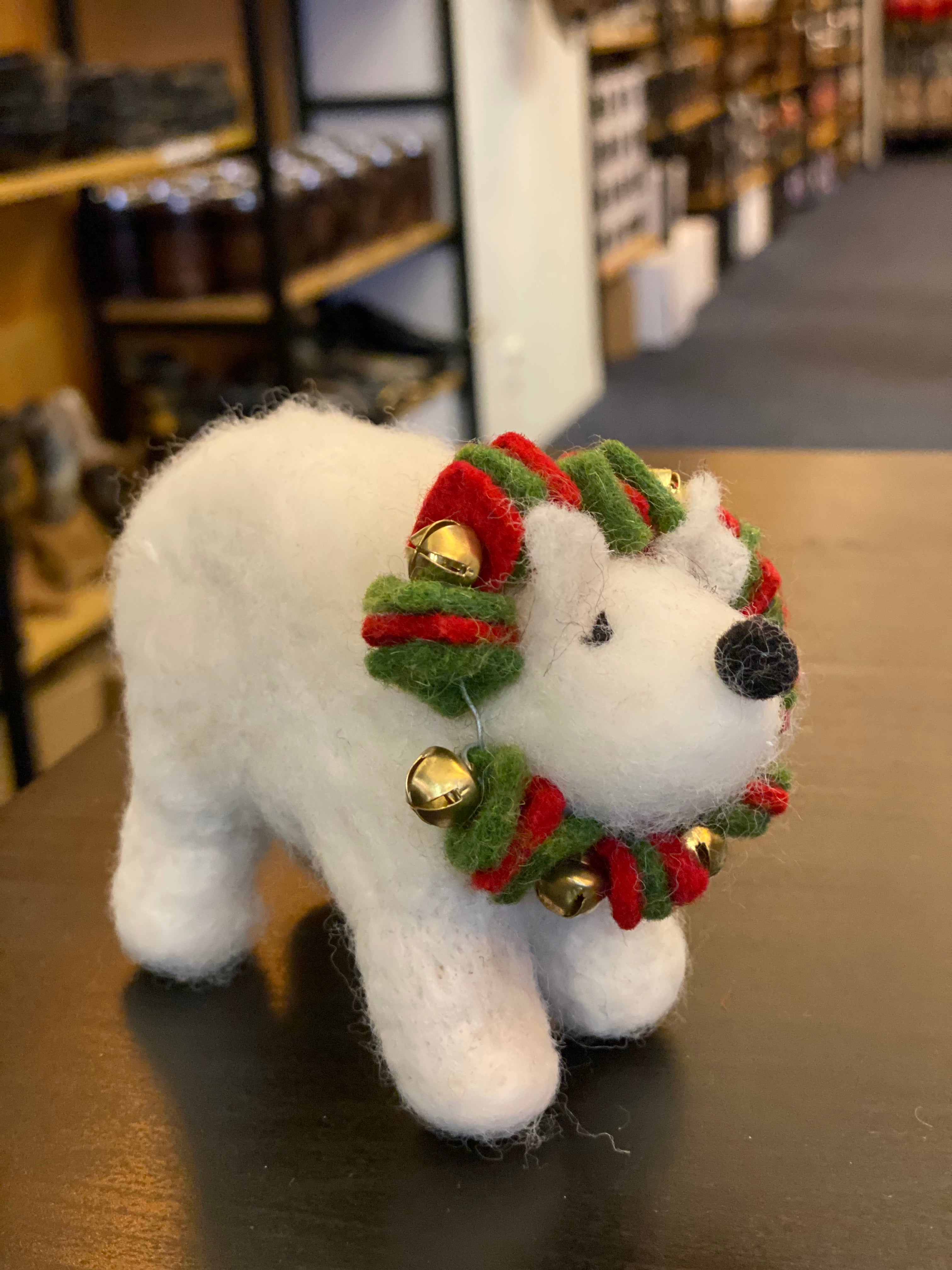 Felted wool polar bear 