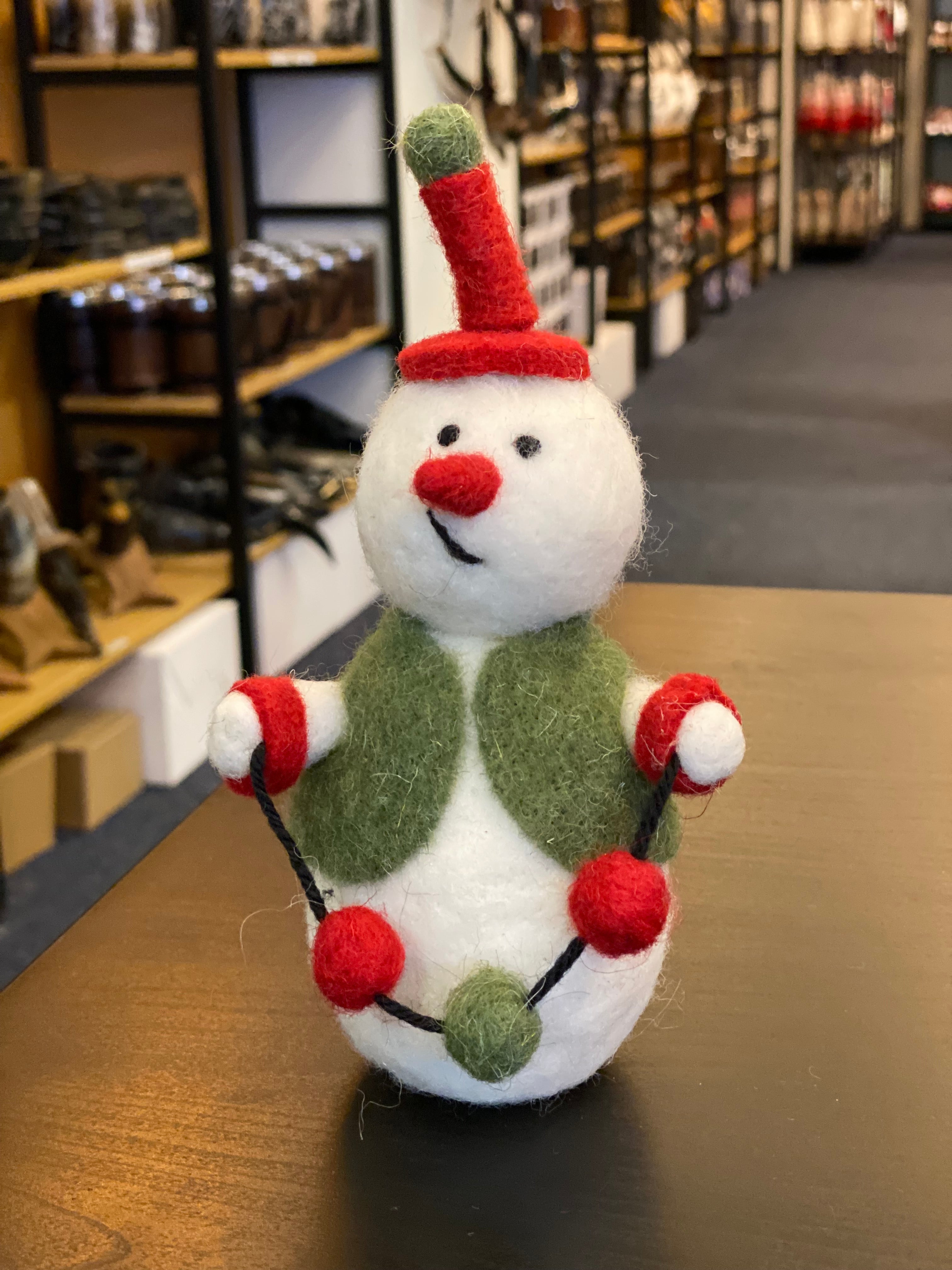 Felted wool snowman 