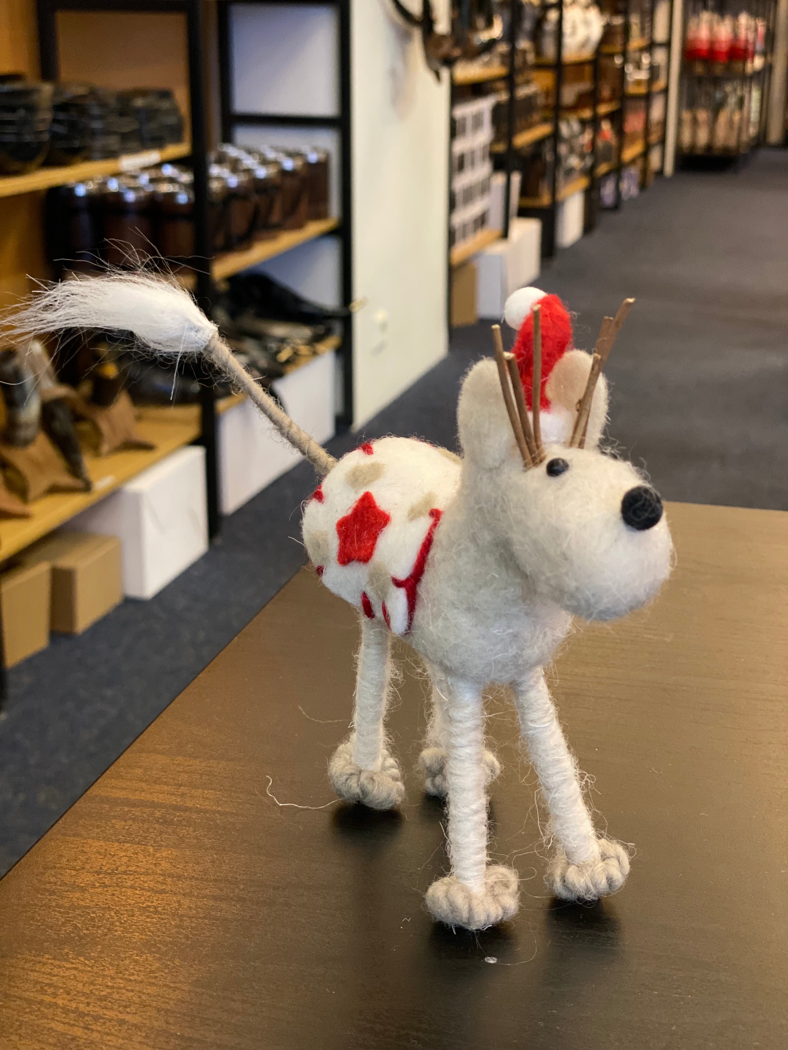 Felted wool reindeer 