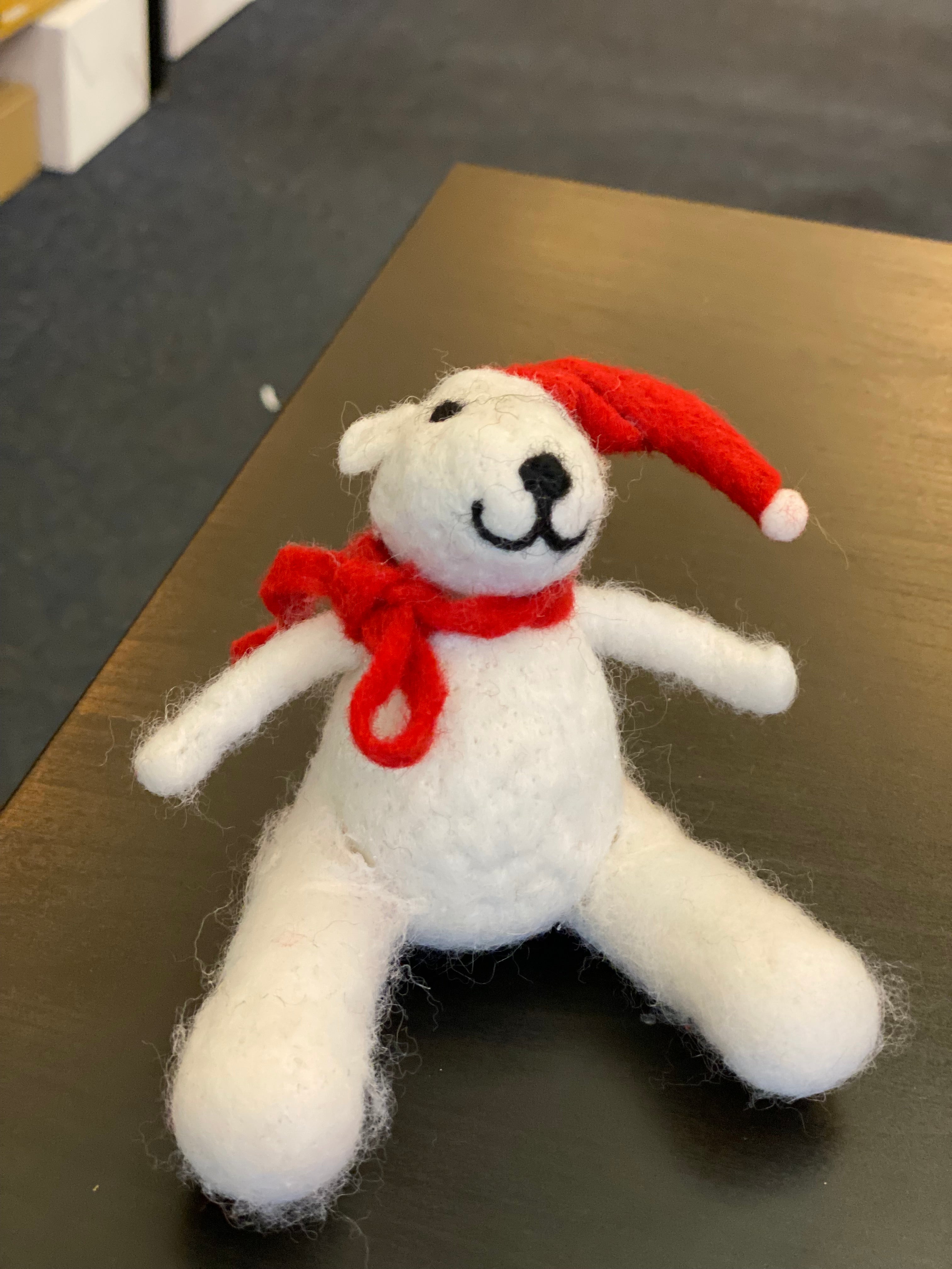 Felted wool polar bear 