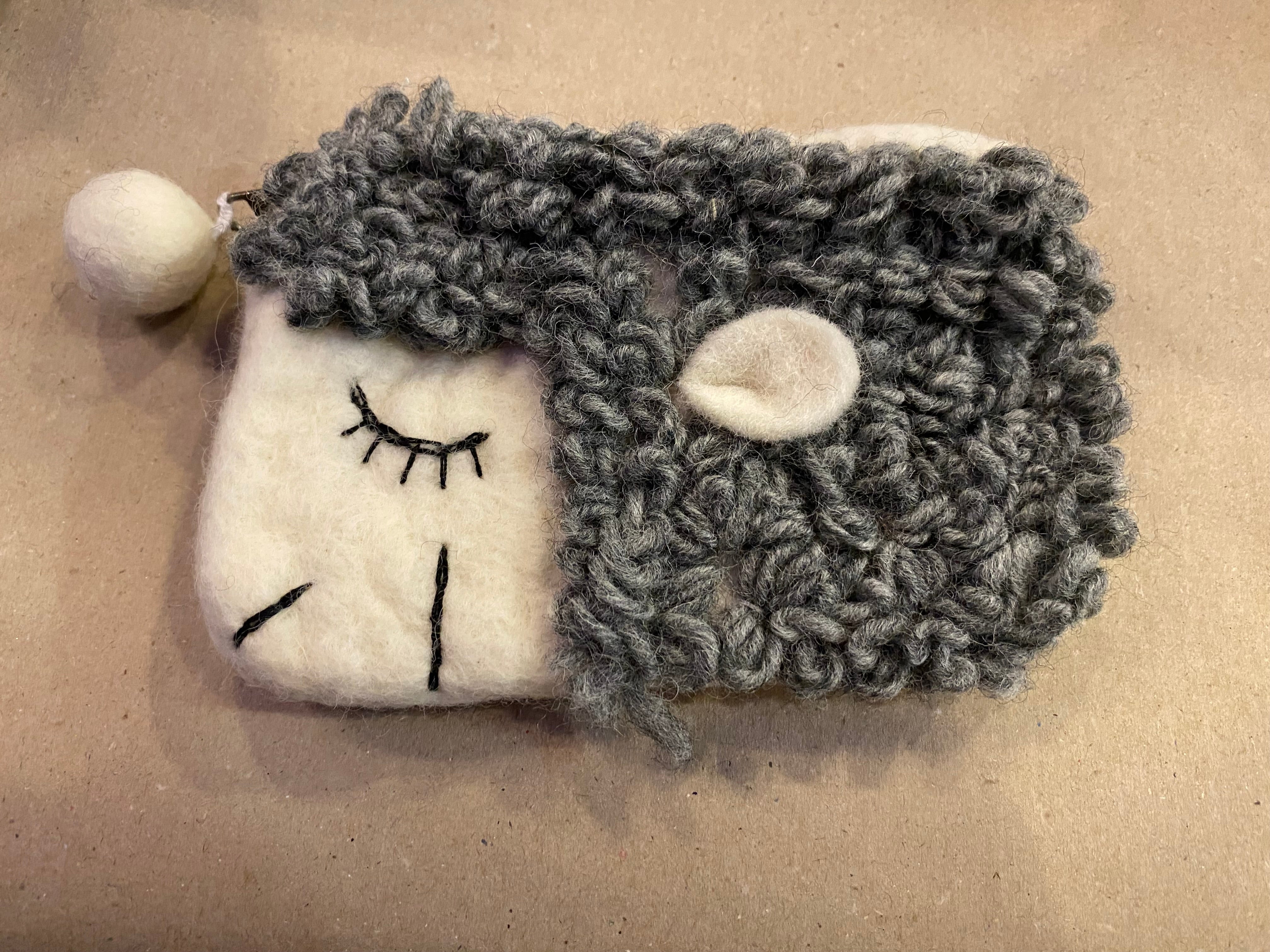 Felted wool small bag with different variants