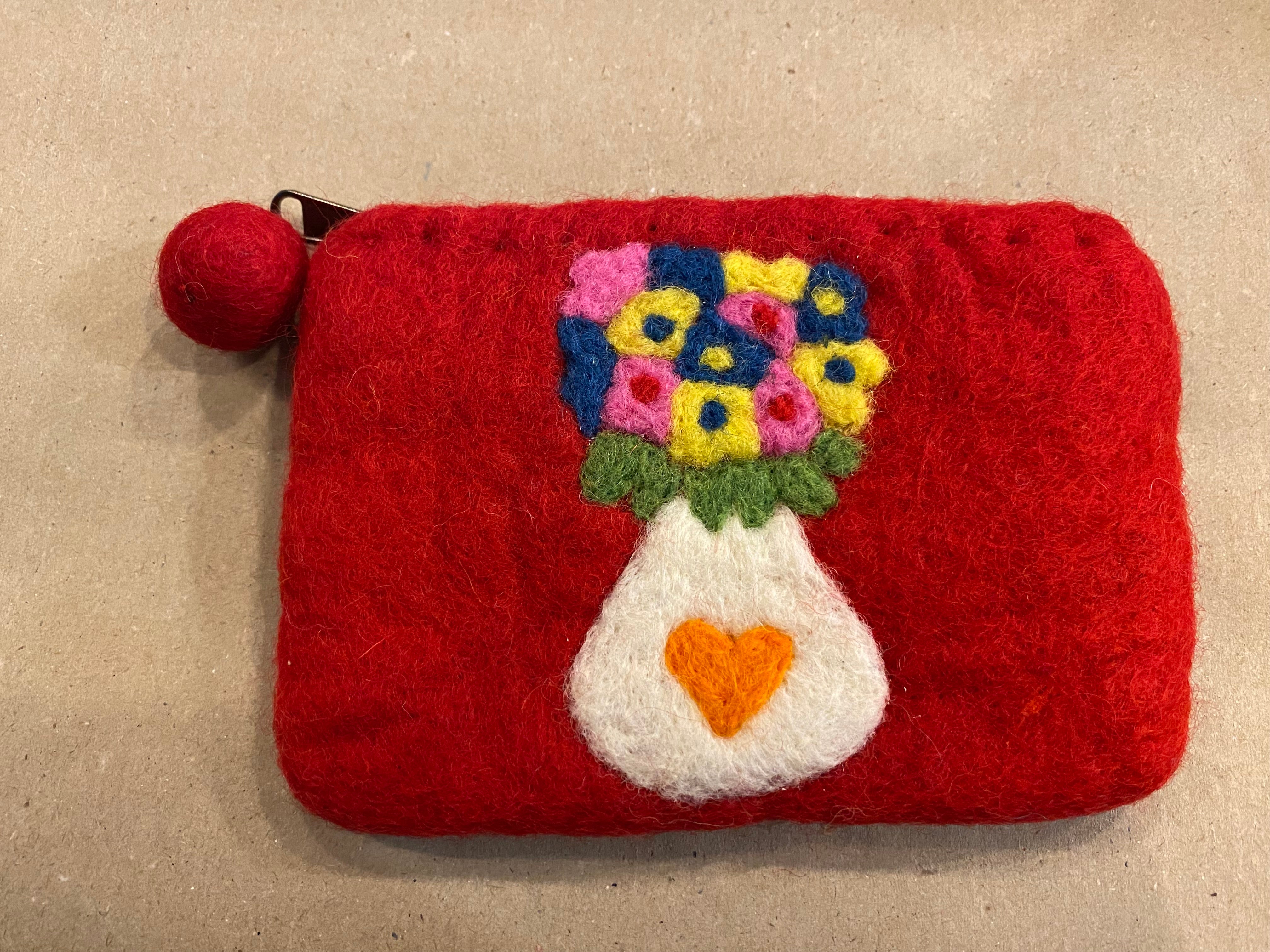 Felted wool small bag with different variants