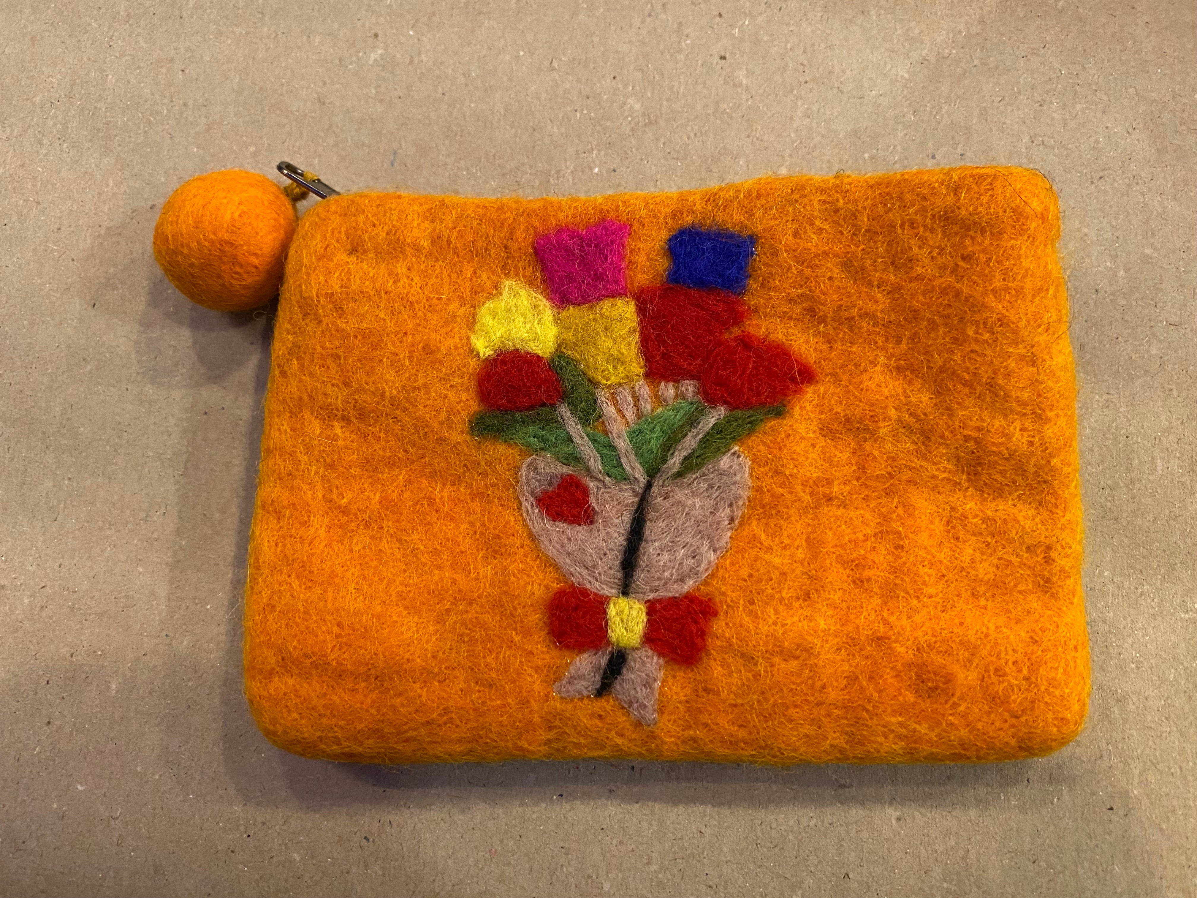 Felted wool small bag with different variants