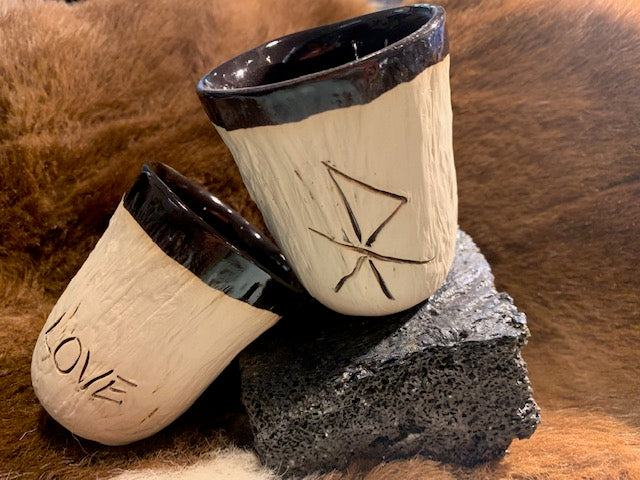 Ceramic  Glass with Rune Charms by Þoa