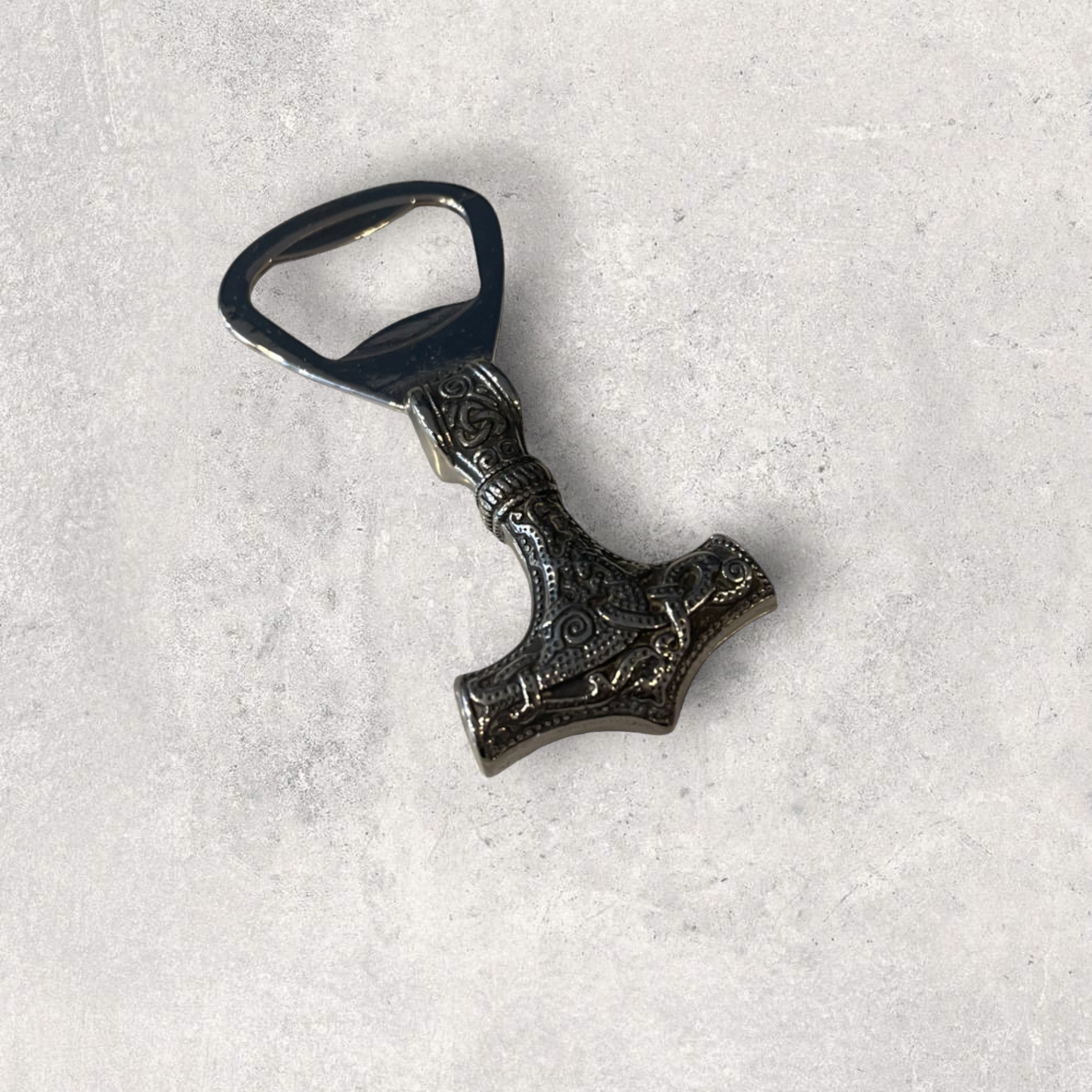 Metal Thor's hammer bottle opener