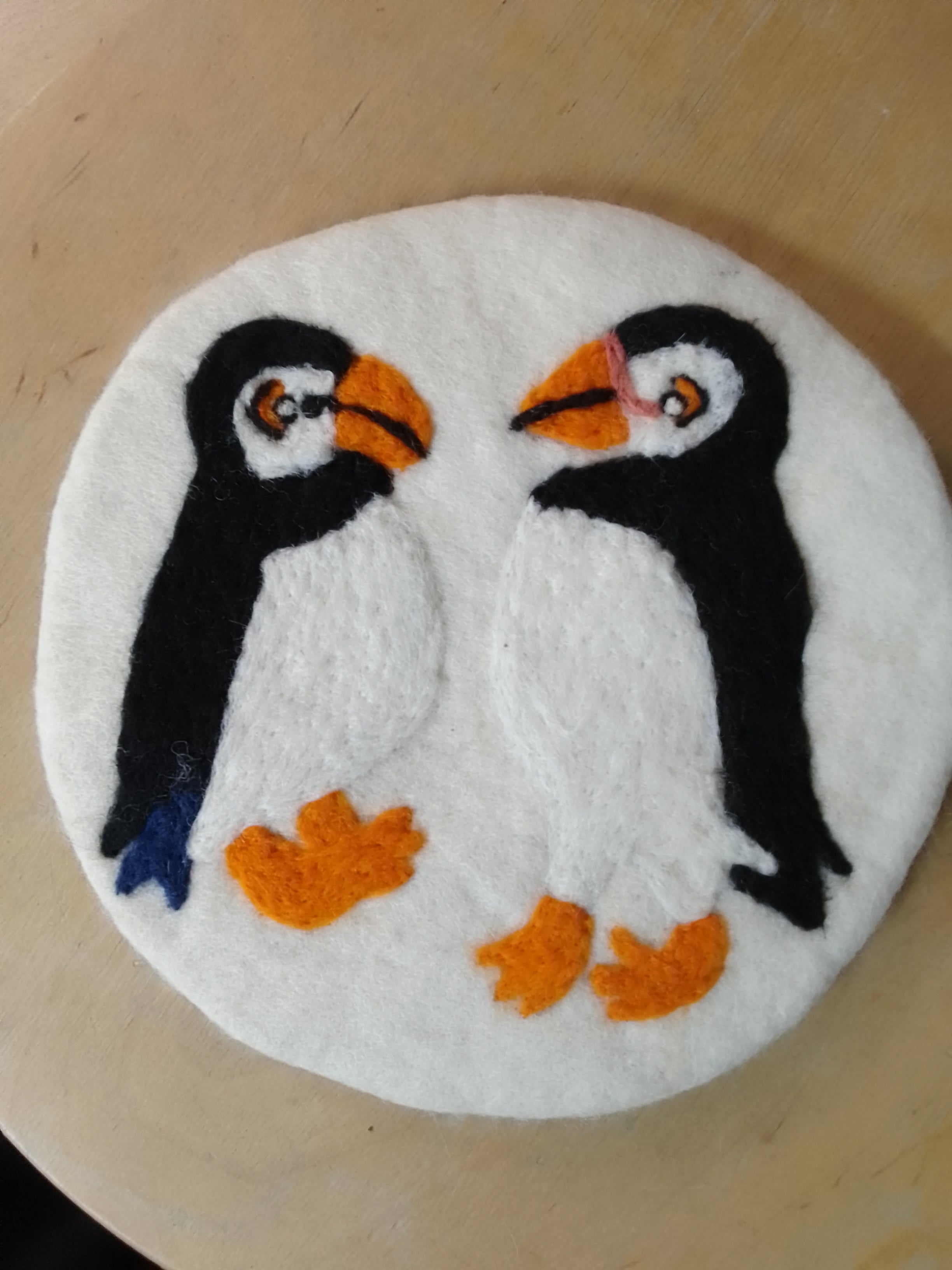 Felted wool hot mat