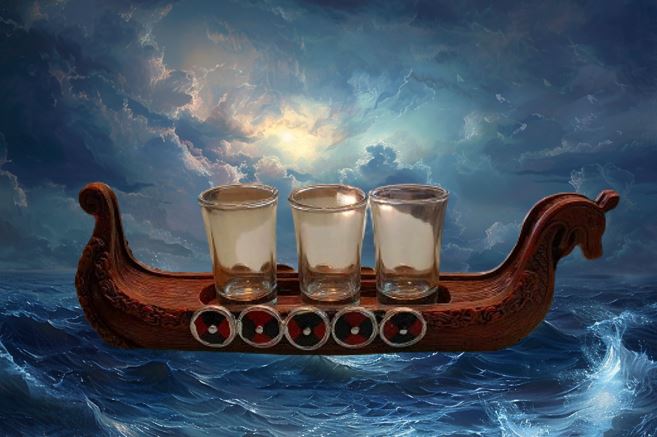 Viking Ship Shot Glass Set