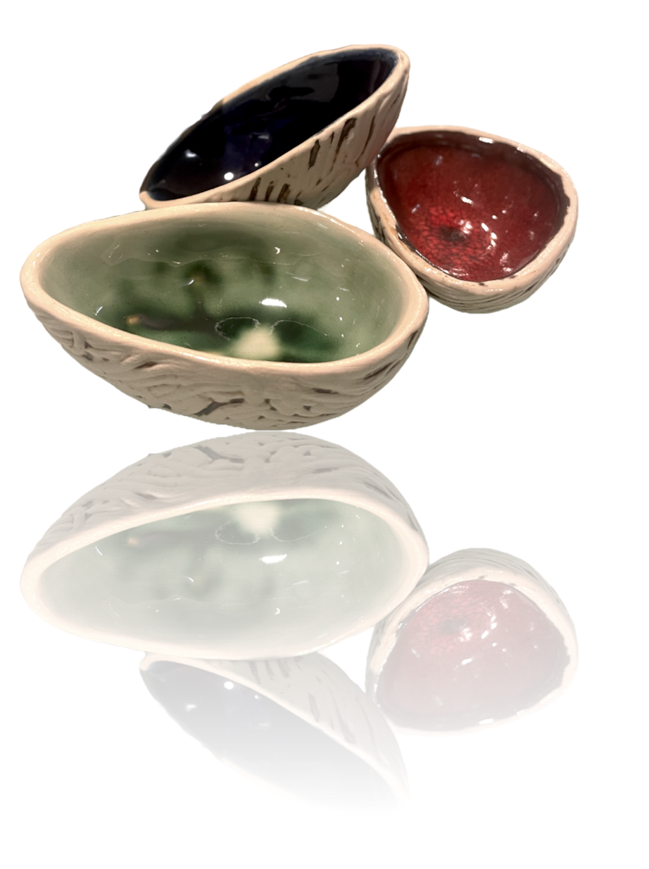 Handmade Ceramic Almond Shaped Bowls by Thoa