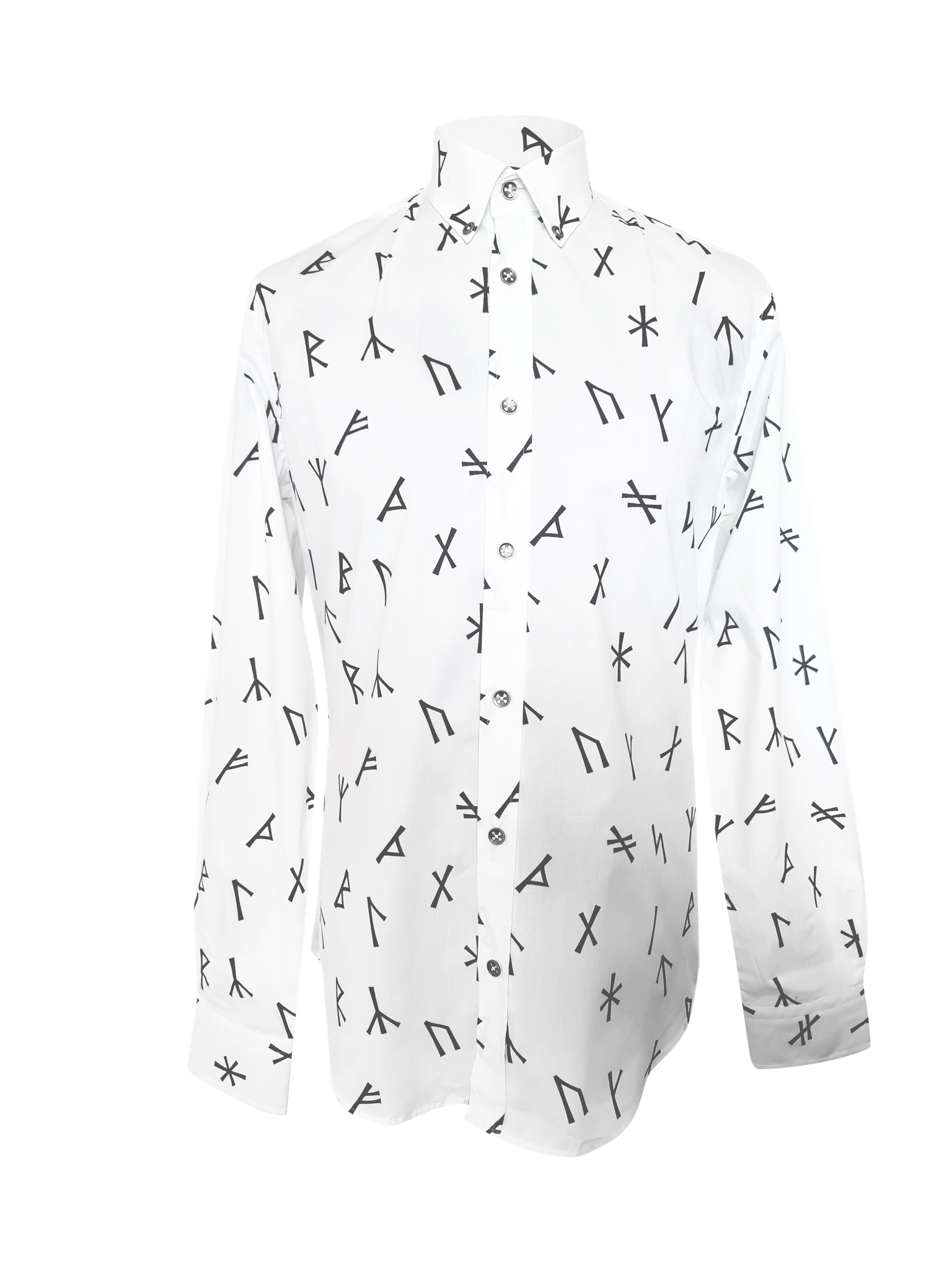 Younger Futhark Runes Button Down Cotton Shirt