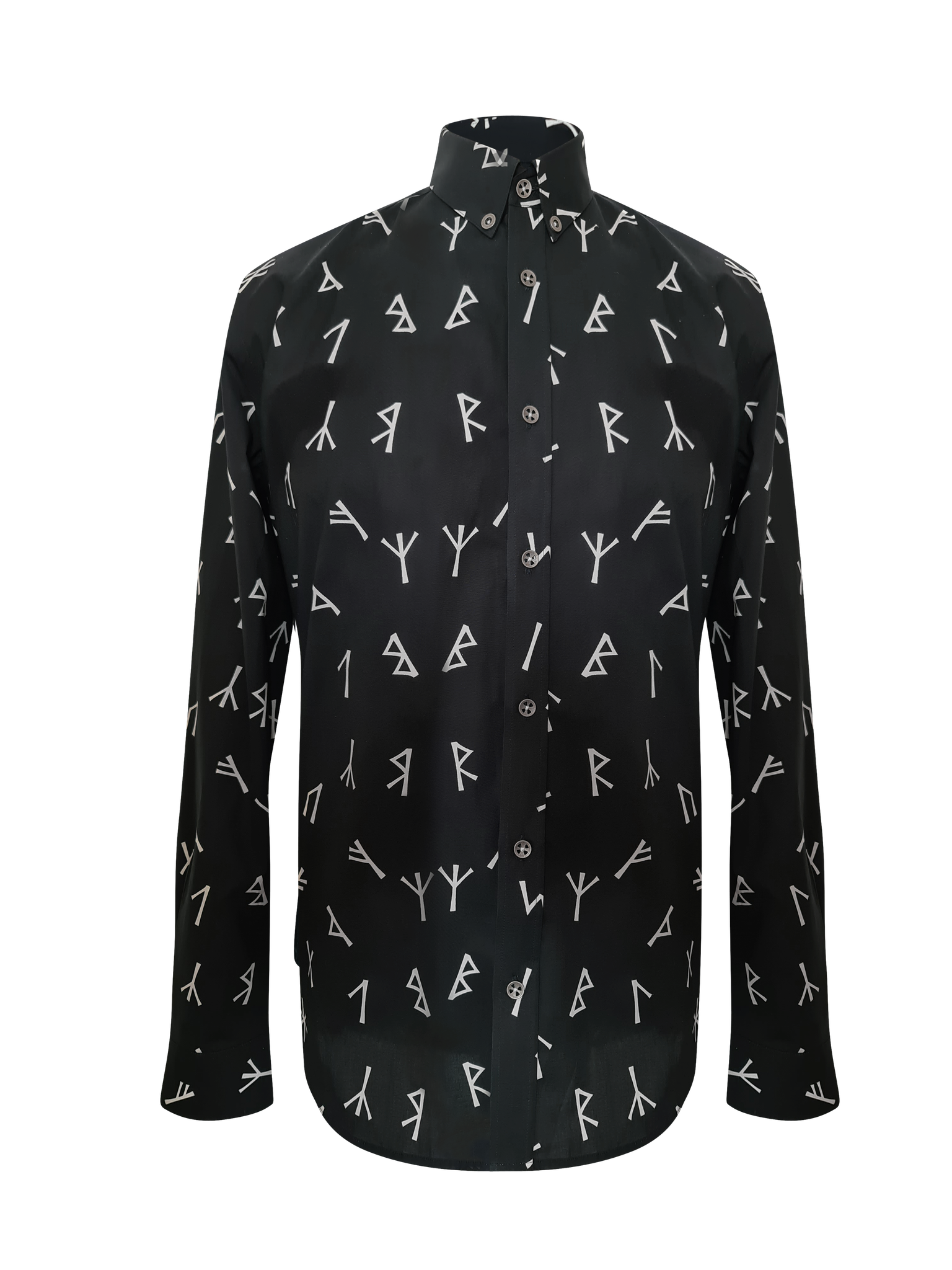 Younger Futhark Runes Button Down Cotton Shirt