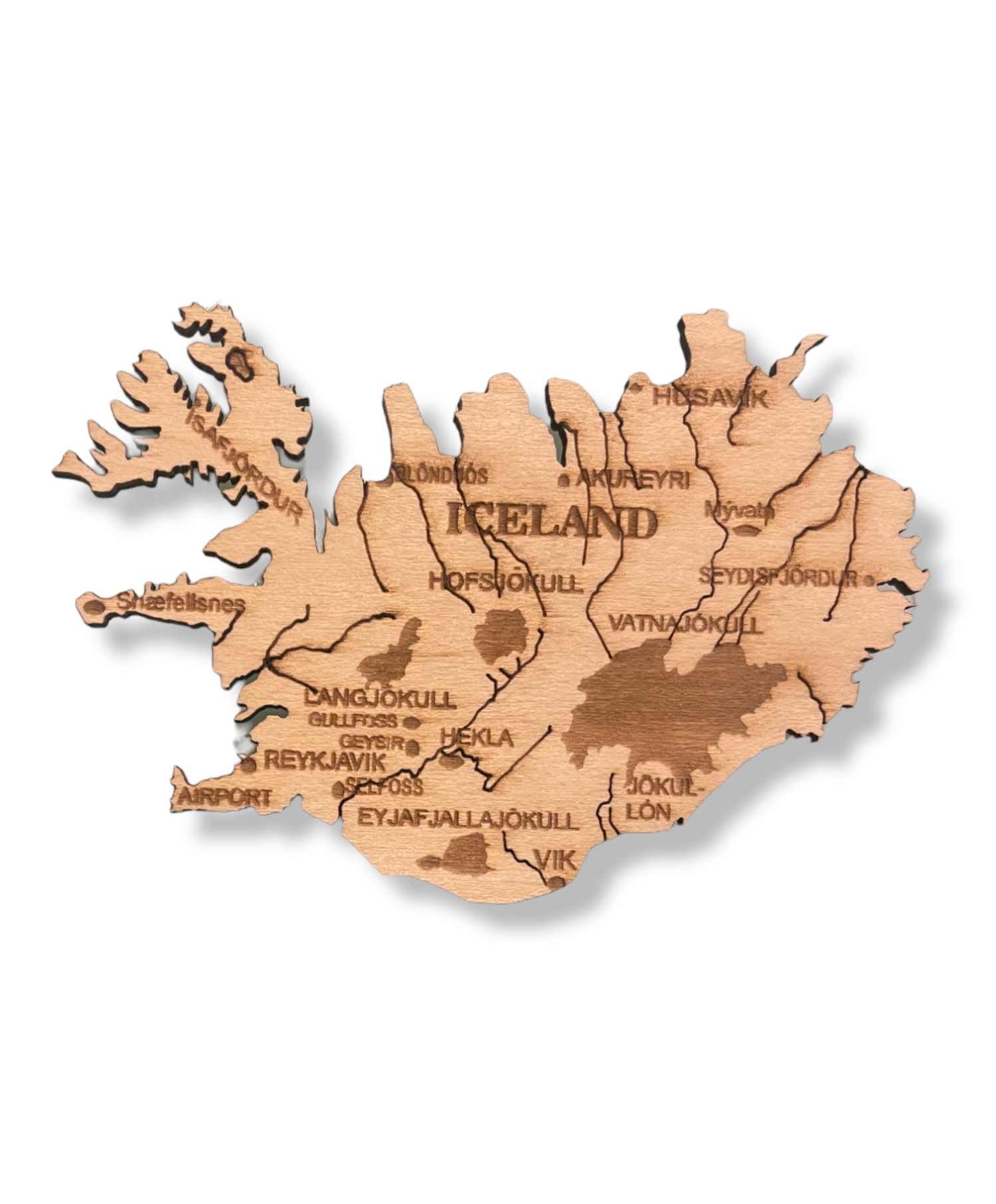 Handmade Wooden magnets Icelandic Magnet by Ós Handverk