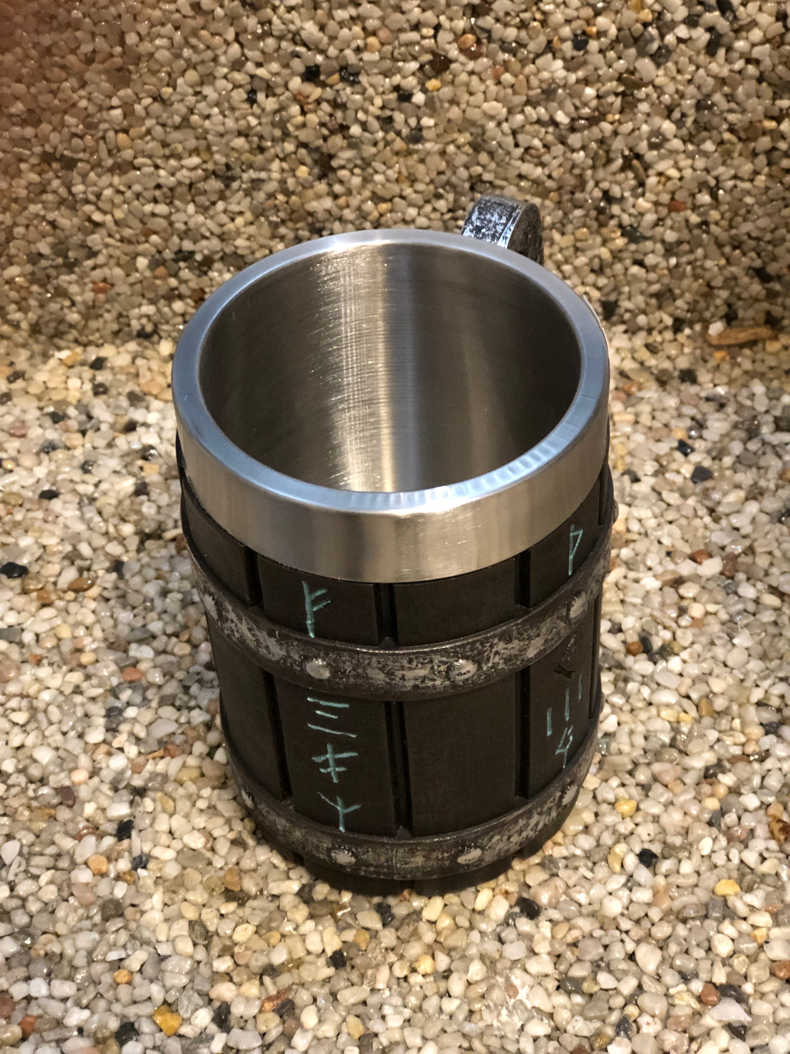 Wooden Mug with Metal Interior