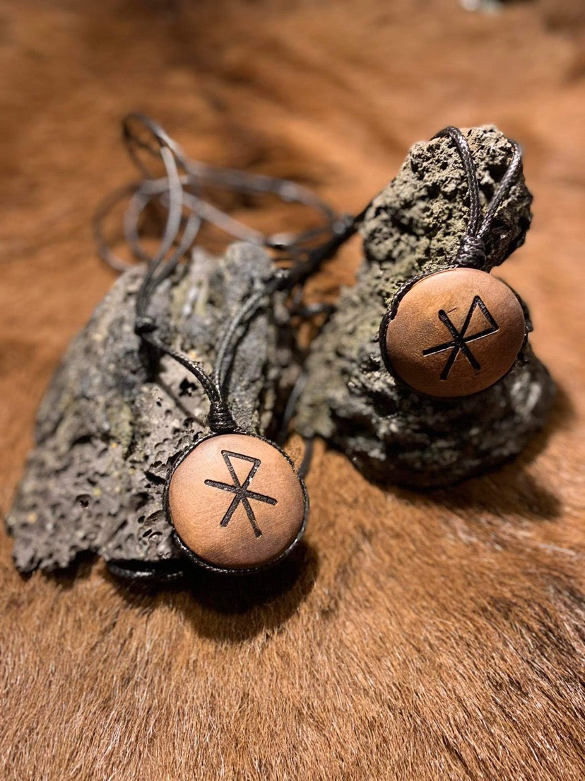 Rune Wooden Necklace