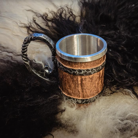Wooden Mug with Metal Interior